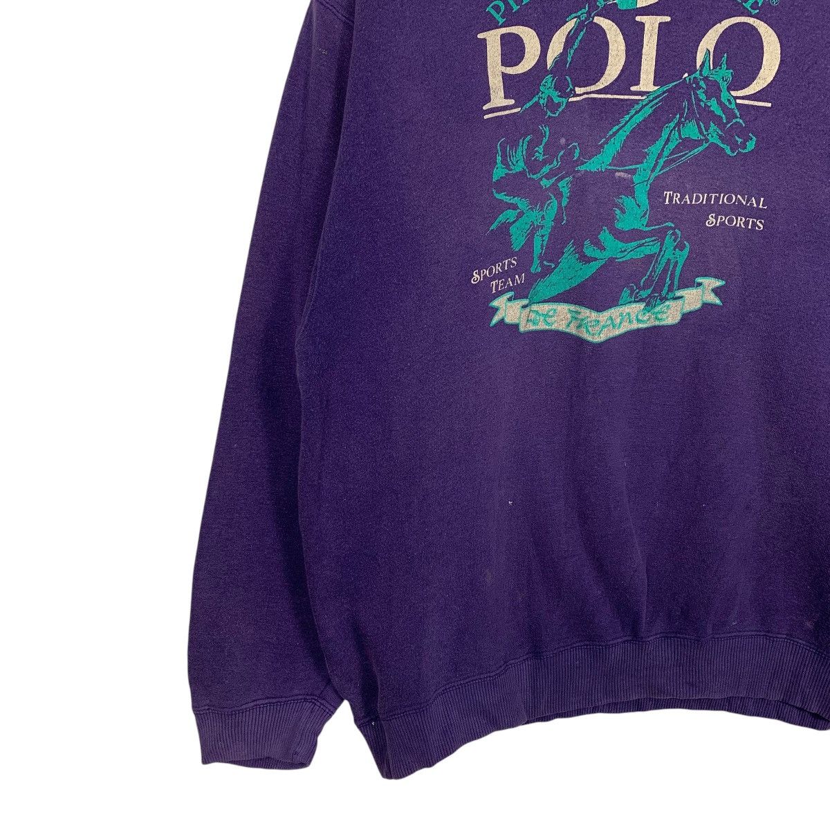 Japanese Brand Polo De Pier Alexandre Big Logo Purple Sweatshirt Size US L / EU 52-54 / 3 - 3 Thumbnail
