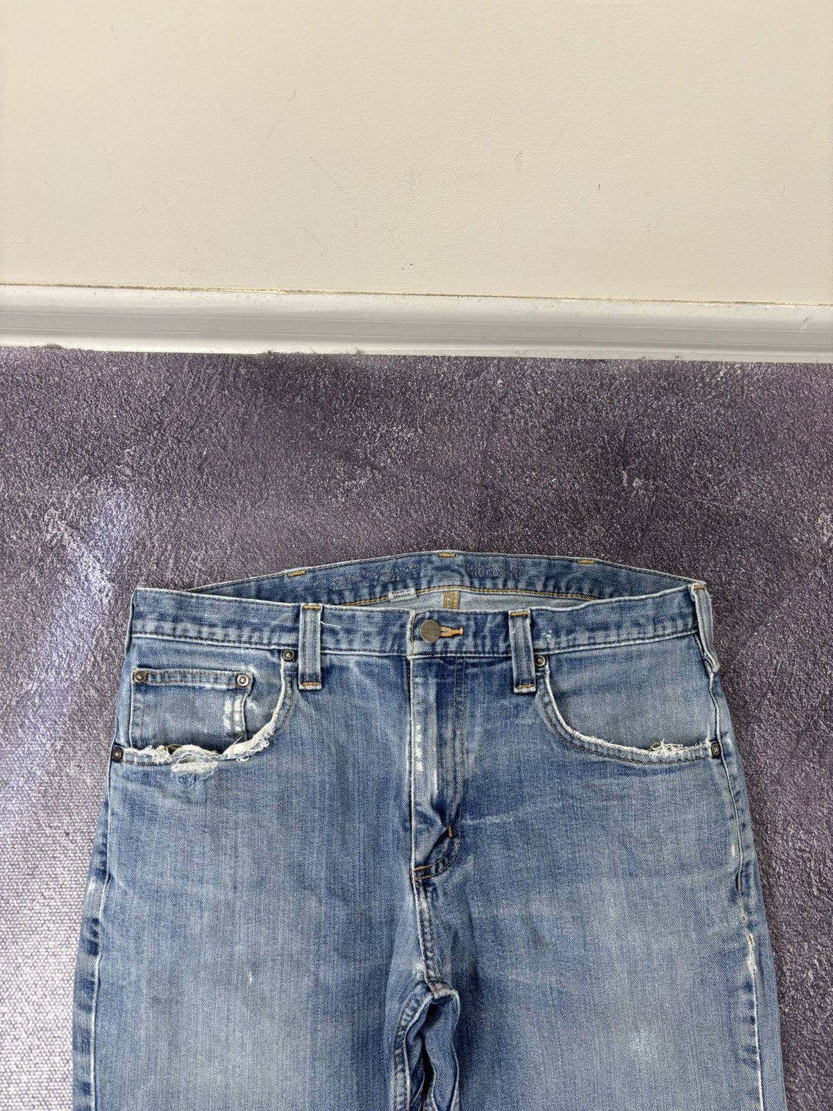 Carhartt Vintage Carhartt Force USA Blue Work Denim Hype Baggy Jeans Size US 33 - 10 Thumbnail