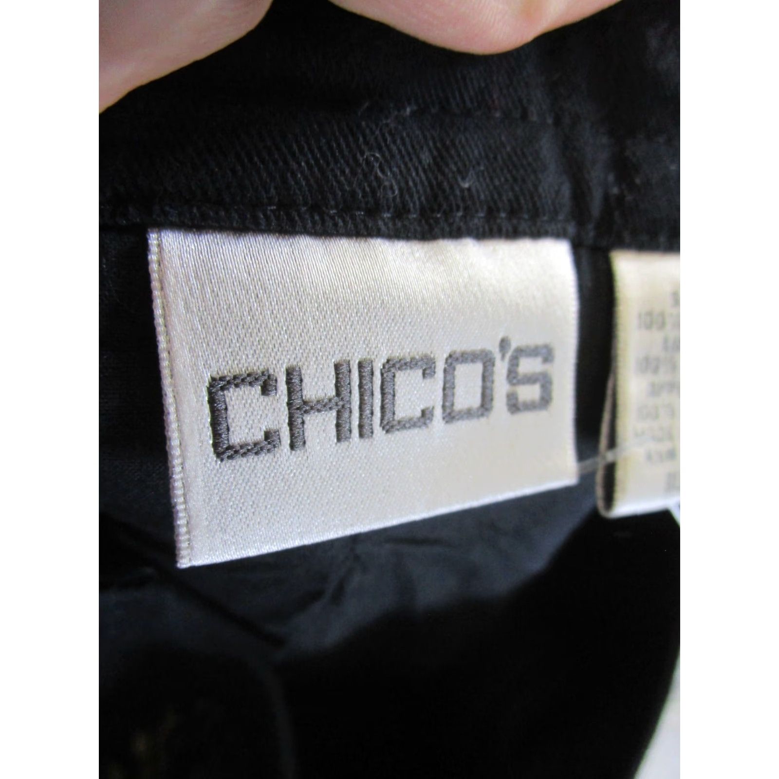 Vintage Chico's Jacket Womens Medium Black Striped Cotton Basic Jacket Regular Fit Size M / US 6-8 / IT 42-44 - 6 Thumbnail