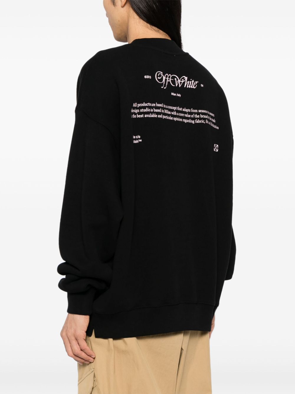 Off-White o1h1sh11224 Script Mary Skate Crewneck in Black/Multi Size US M / EU 48-50 / 2 - 3 Thumbnail