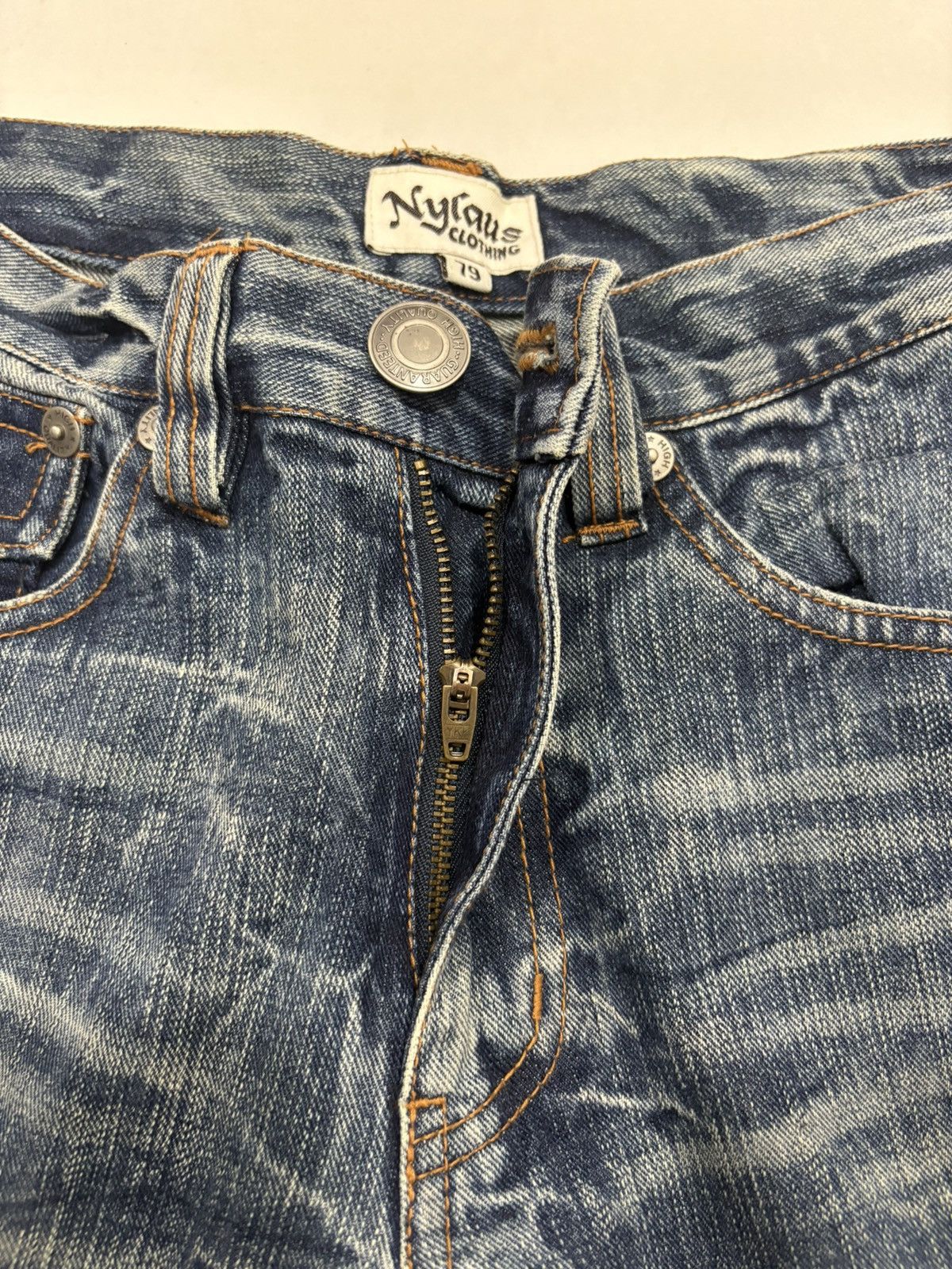 Japanese Brand Vintage 90s NYLAUS Japan Clawmark Distres Jeans Size US 30 / EU 46 - 5 Thumbnail