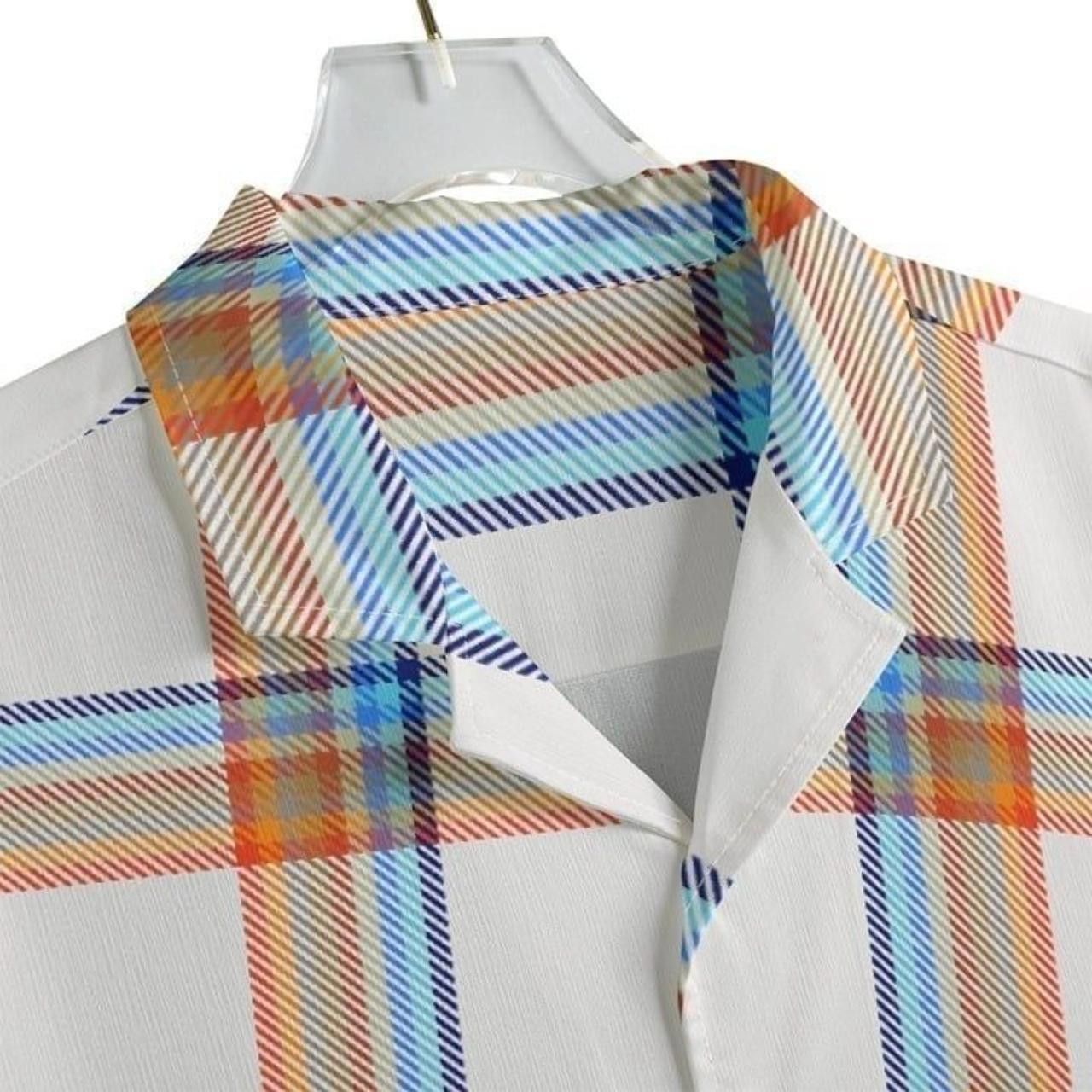 Other Men's Plaid Cuban Collar Retro Summer Shirt Orange/Blue NWT Size US XXL / EU 58 / 5 - 4 Thumbnail