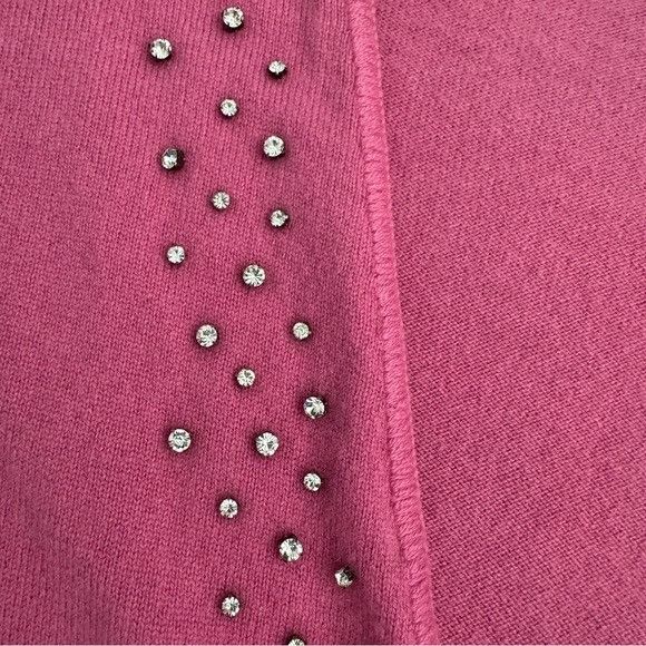 Other Vintage Y2K Marciano Pink Cashmere Beaded Rhinestones Cardig Size XS / US 0-2 / IT 36-38 - 6 Thumbnail