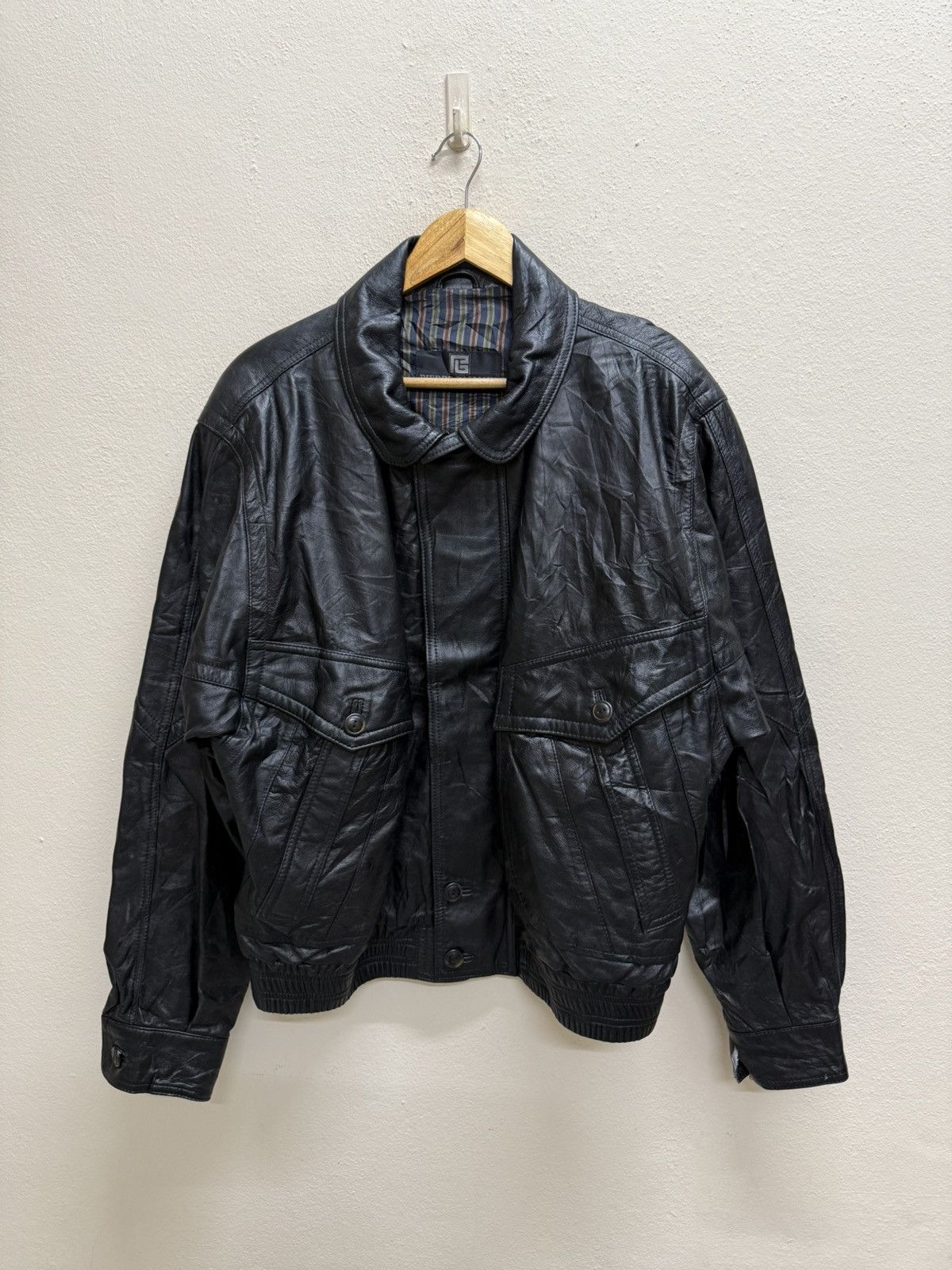 Pierre Balmain Vintage Pierre Balmain Paris Bomber Leather Jacket Size US L / EU 52-54 / 3 - 20 Thumbnail