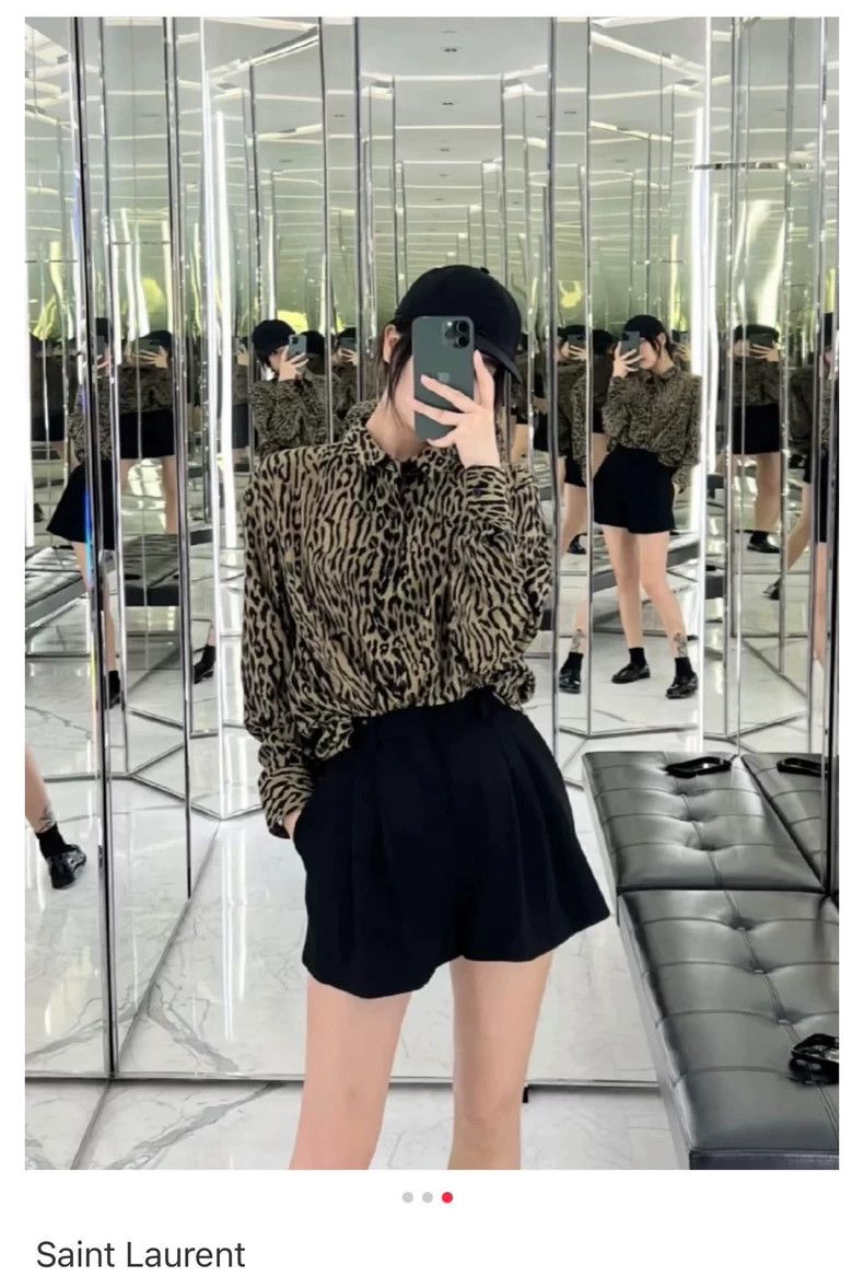Saint Laurent Paris Saint Laurent Paris size 39 21SS Leopard Shirt Size US M / EU 48-50 / 2 - 9 Thumbnail