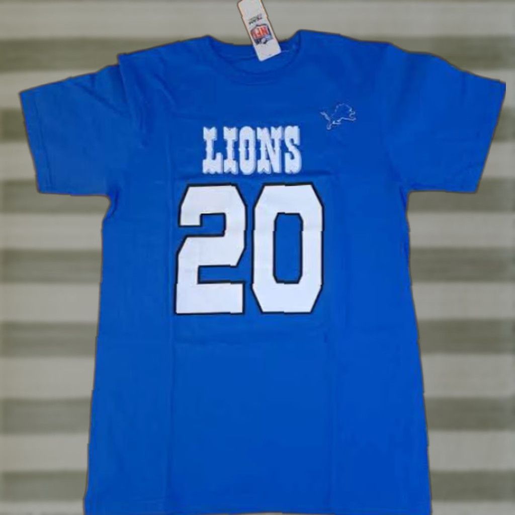 NFL VINTAGE Detroit Lions Barry Sanders Hall of Fame Medium NWT Printed T-Shirt NFL Unisex Adults M Blue Short Sleeve Shirt Mens Size US M / EU 48-50 / 2 - 1 Thumbnail
