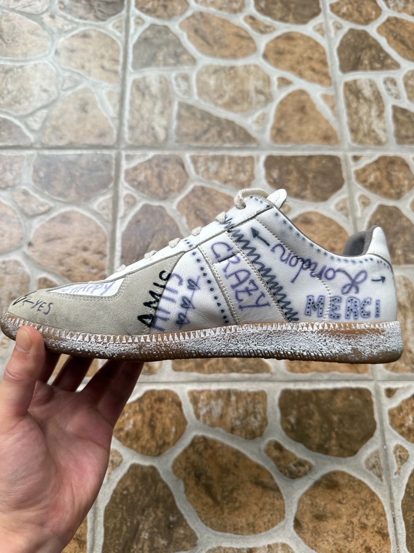 Maison Margiela MM Hand-Painted Graffiti German Trainer 40 Size US 7 / EU 40 - 7 Thumbnail