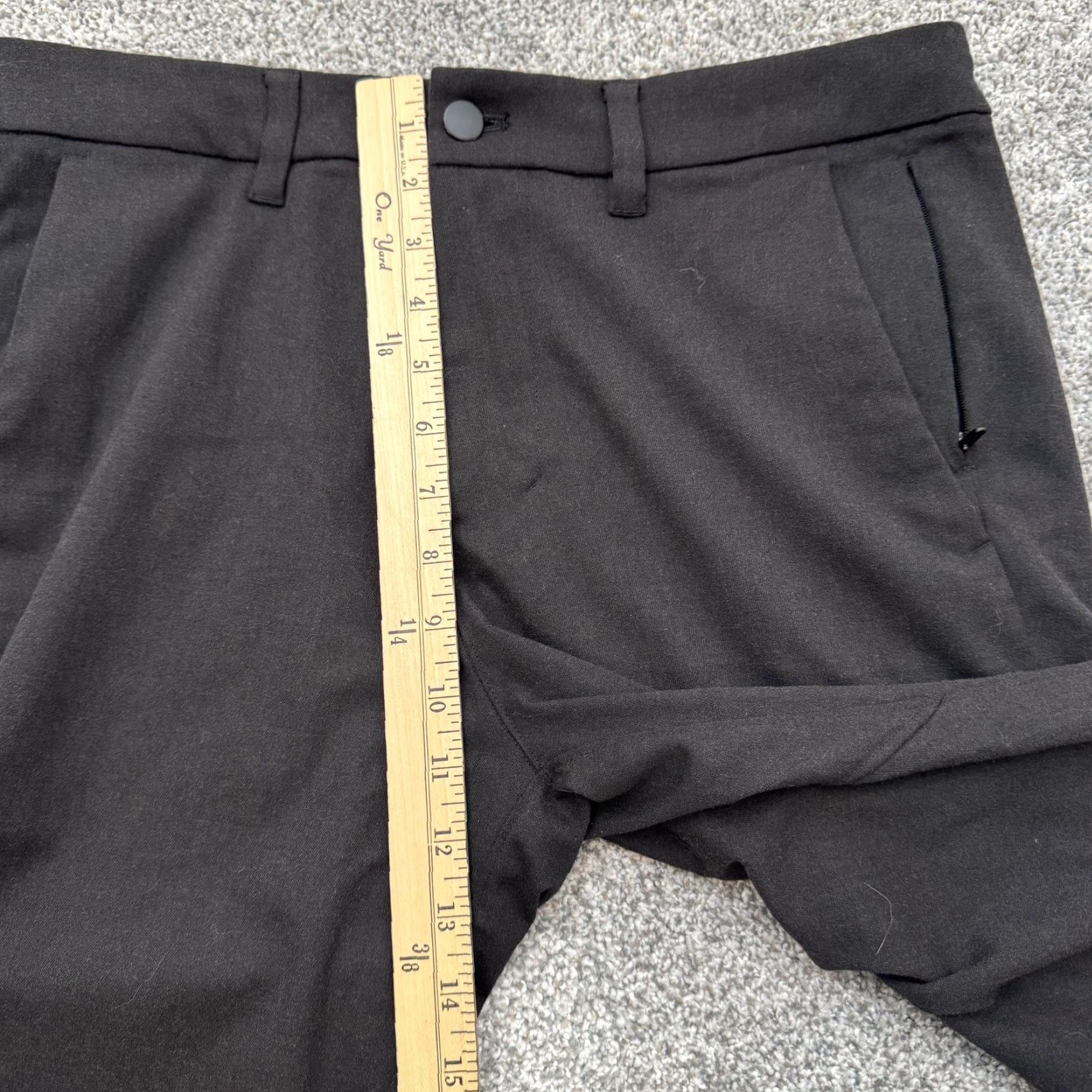 Lululemon Lululemon Mens Pants Slim Fit Black 33x31 Chino Flat Front Zip Pocket Tapered Inseam 31 Dress Travel Casual Business Golf Size US 33 - 5 Thumbnail