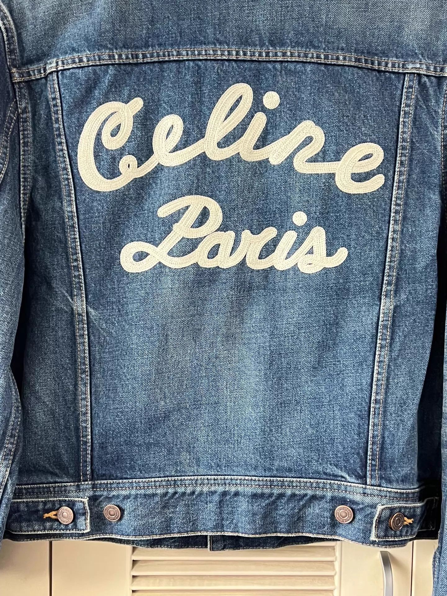 Celine Celine Denim Jacket M Celine Embroidered Back JPN Size M / US 6-8 / IT 42-44 - 4 Thumbnail