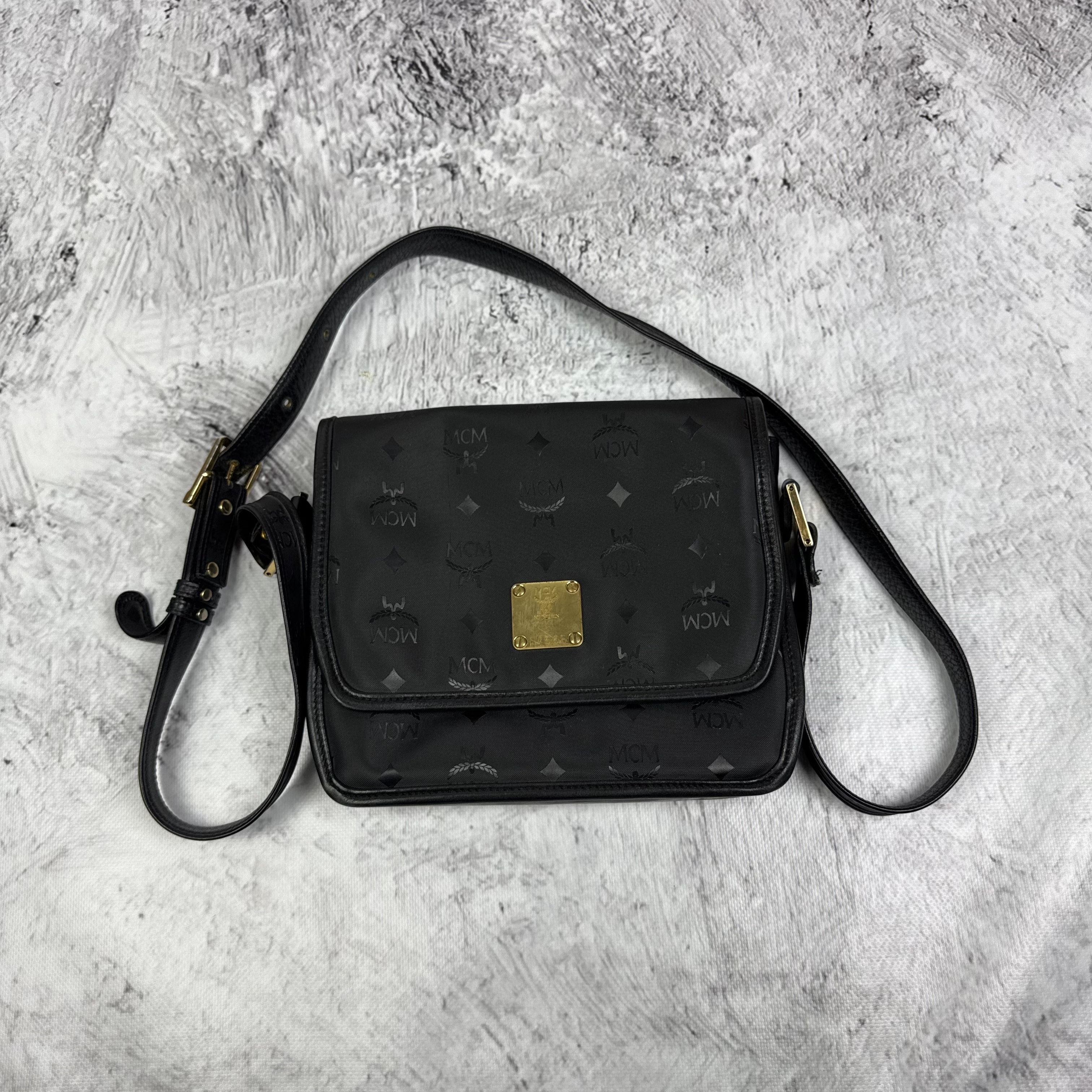 MCM MCM Munich Noir Visetos Adjustable Strap Crossbody Bag Size ONE SIZE - 4 Thumbnail
