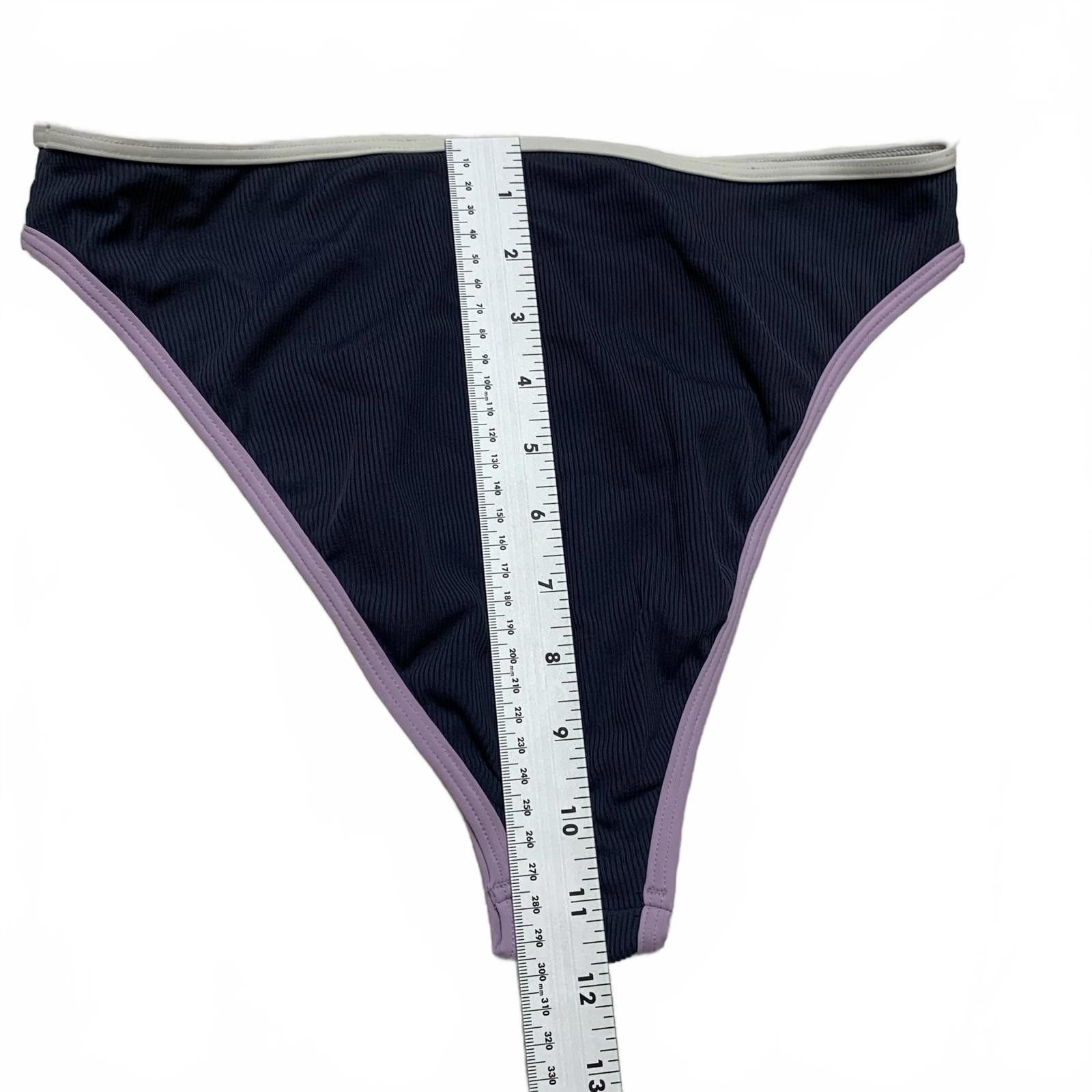 Other L*SPACE Women's Sz XLarge Gray & Lilac Ribbed Bikini Bottoms Size ONE SIZE - 8 Thumbnail