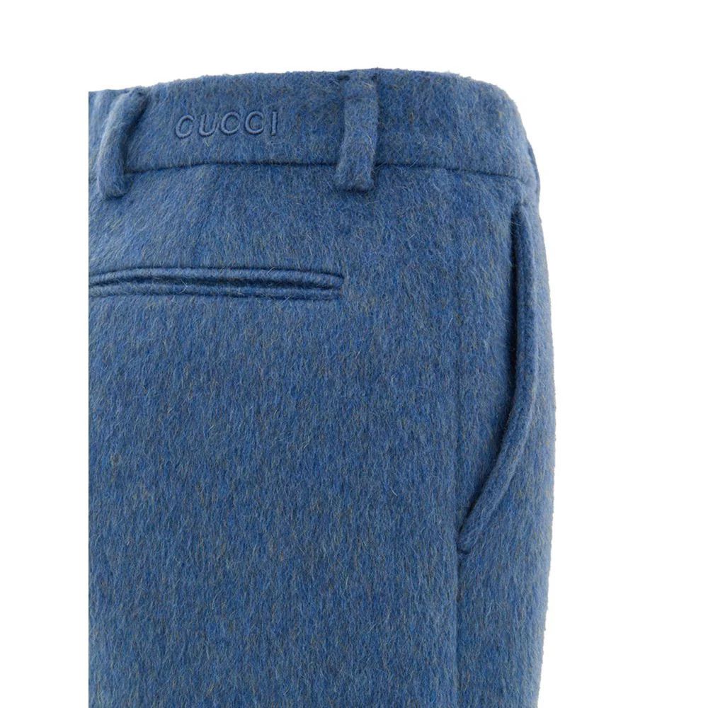 Gucci o1la5ras0526 Wool Mohair Short in Blue Size 27" / US 4 / IT 40 - 3 Thumbnail