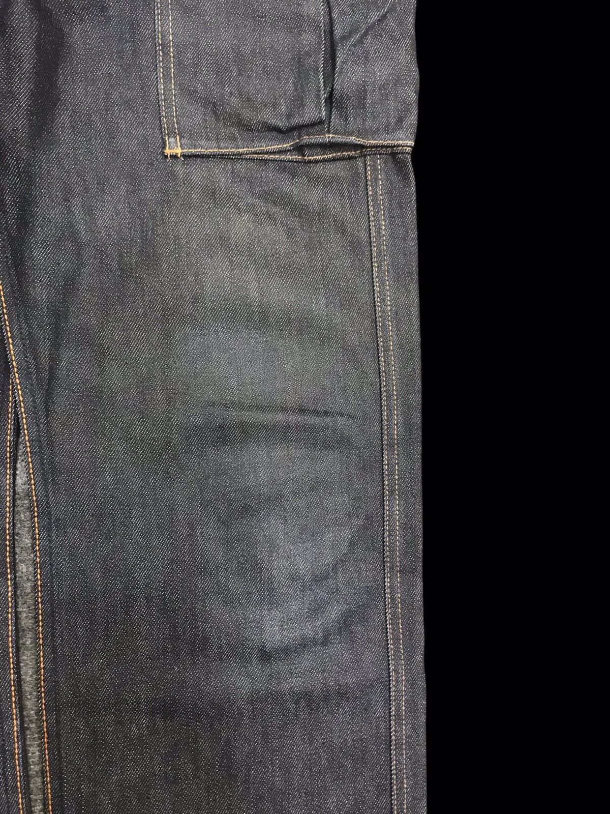 Japanese Brand 💥BIKER DENIM💥Raw SPELLBOUND Japan Sturdy Cargo Denim F208 Size US 35 - 5 Thumbnail