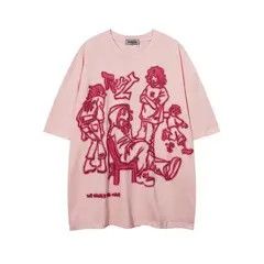 Other Streetwear Funny Anime Cartoon Graphic Oversized T-Shirt y2k Size US L / EU 52-54 / 3 - 6 Thumbnail