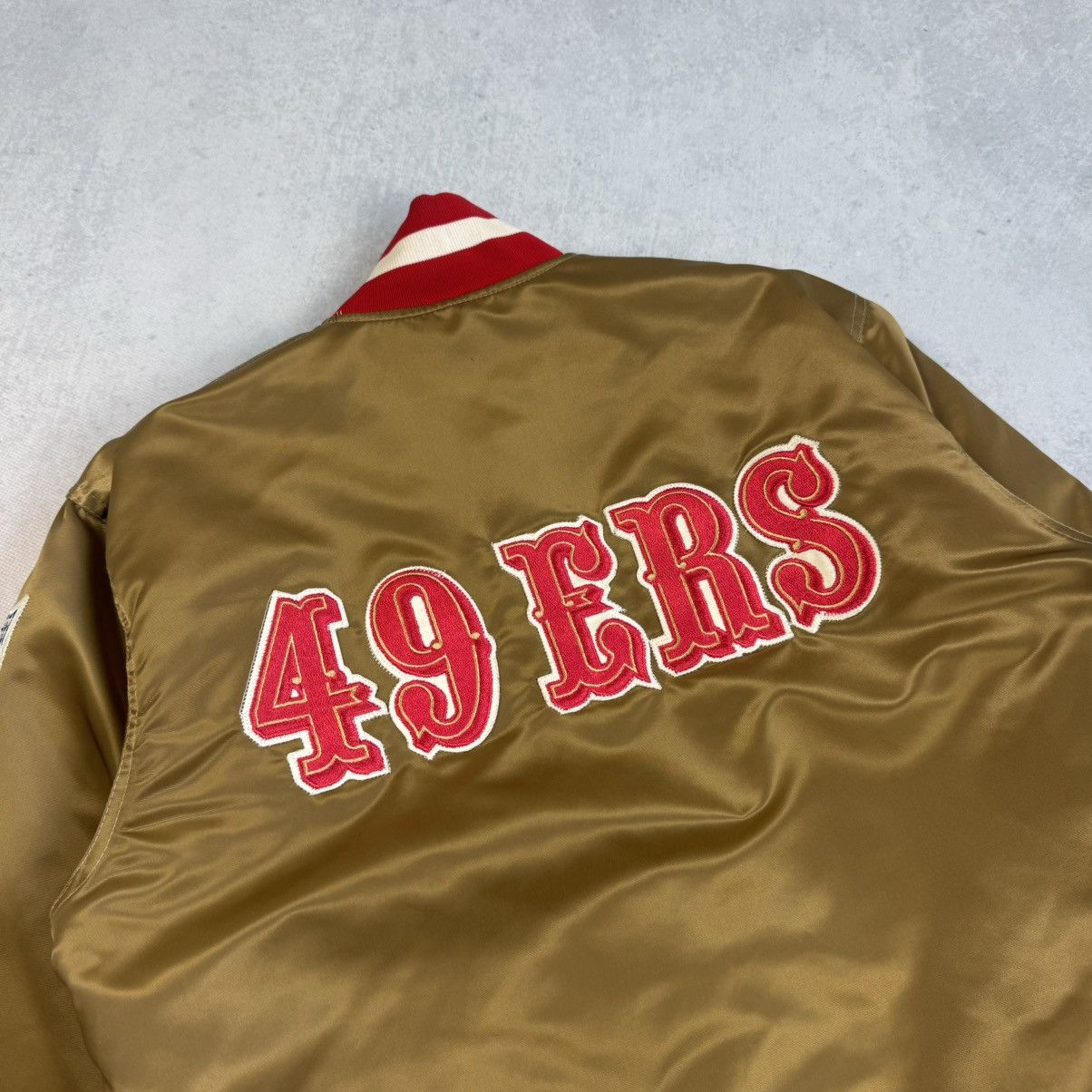 NFL × Starter × Vintage 80s STARTER SAN FRANCISCO 49ers NFL SATIN BOMBER JACKET Sz M Size US M / EU 48-50 / 2 - 5 Thumbnail