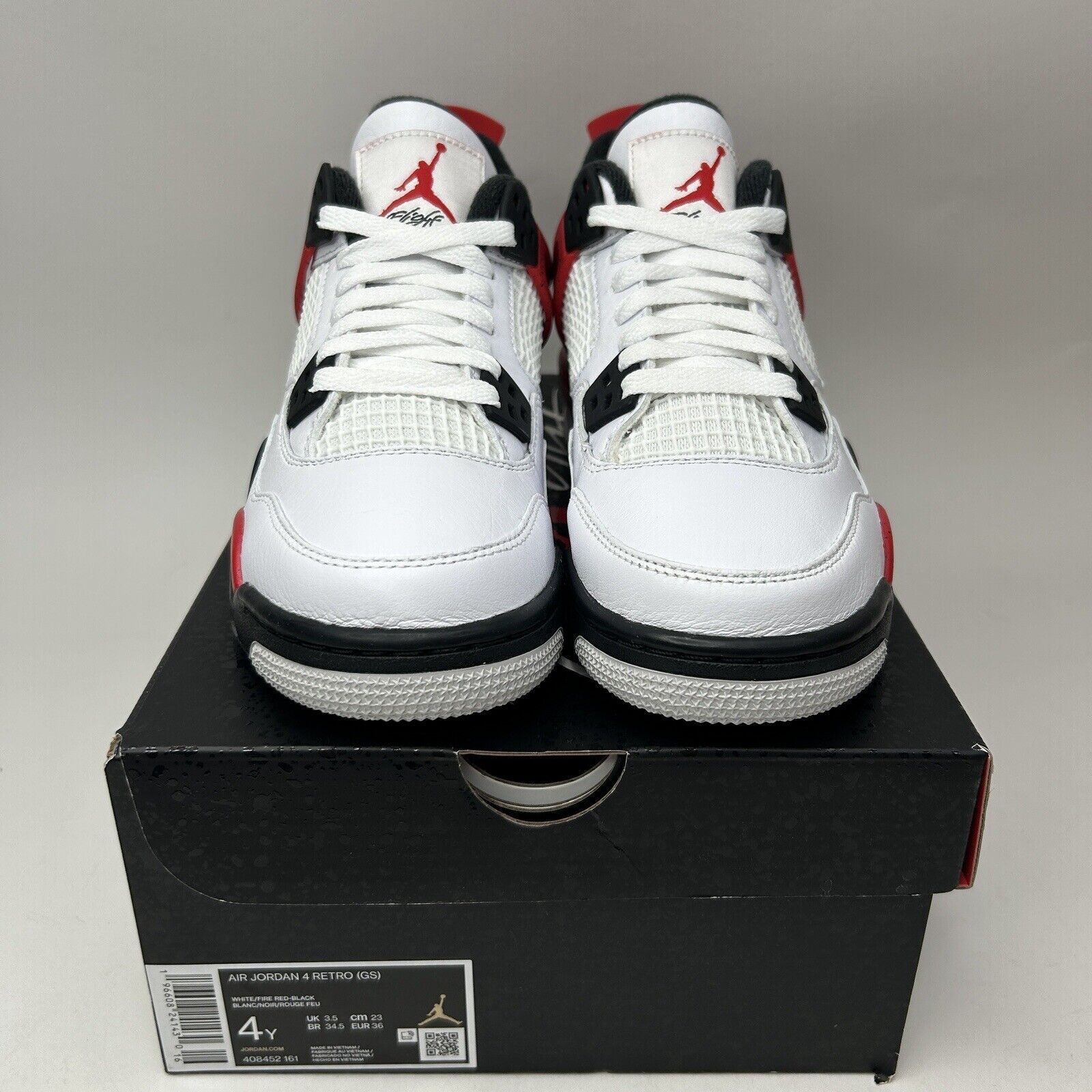 Nike Nike Air Jordan 4 Retro GS “Red Cement” 2023 Size US 5.5 / IT 35.5 - 2 Thumbnail