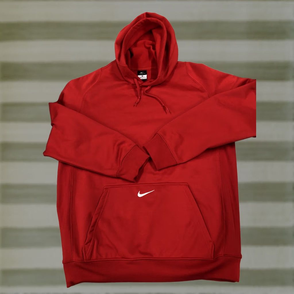 Nike VINTAGE Nike Therma Fit Center Pocket Swoosh Pullover Hoodie Men Red M inches Travis Scott Vibe? Size US M / EU 48-50 / 2 - 1 Thumbnail