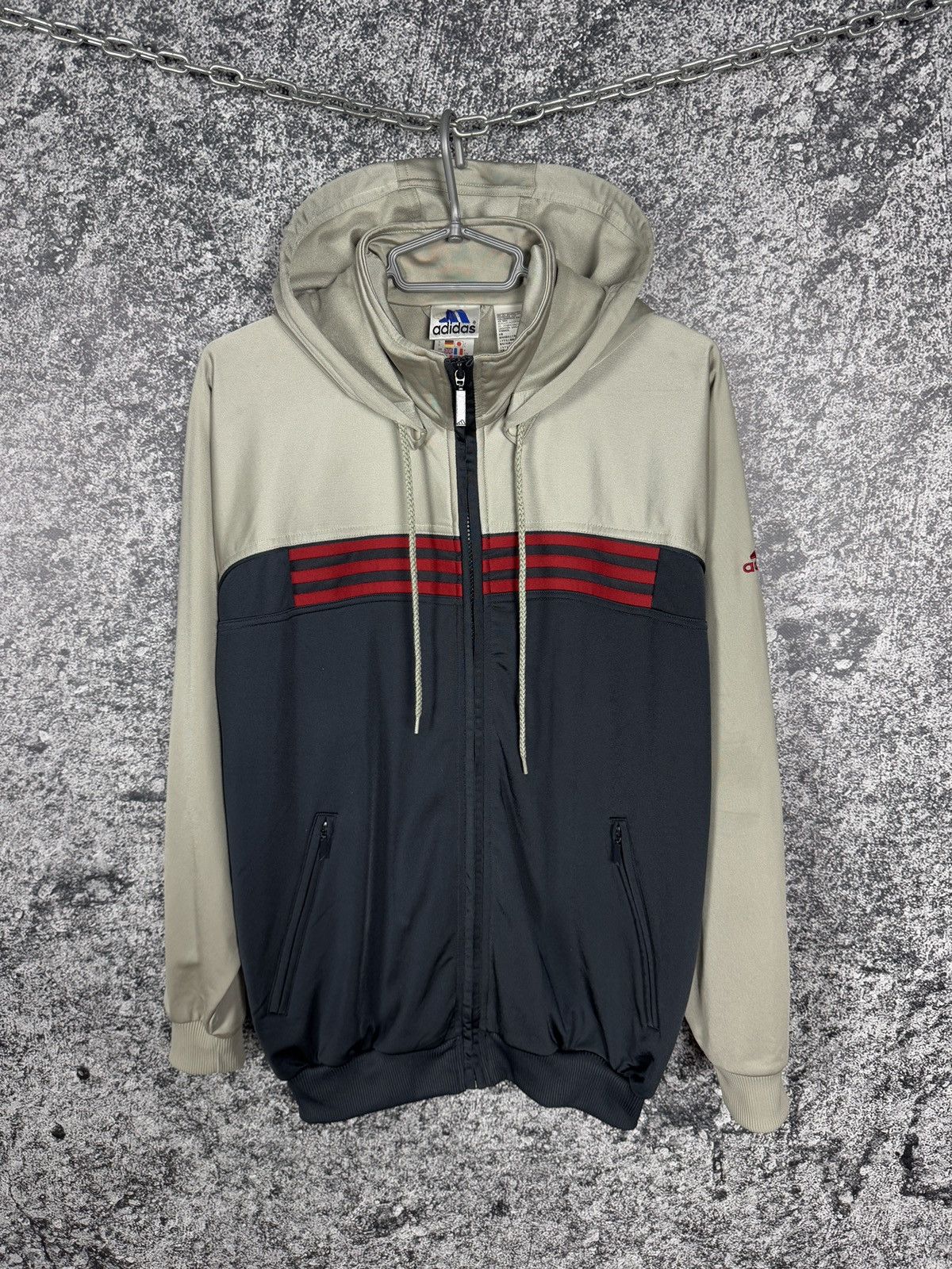 Adidas Men’s Adidas Vintage Hoodie Full Zip Jacket 90s Retro Size M Size US M / EU 48-50 / 2 - 1 Thumbnail