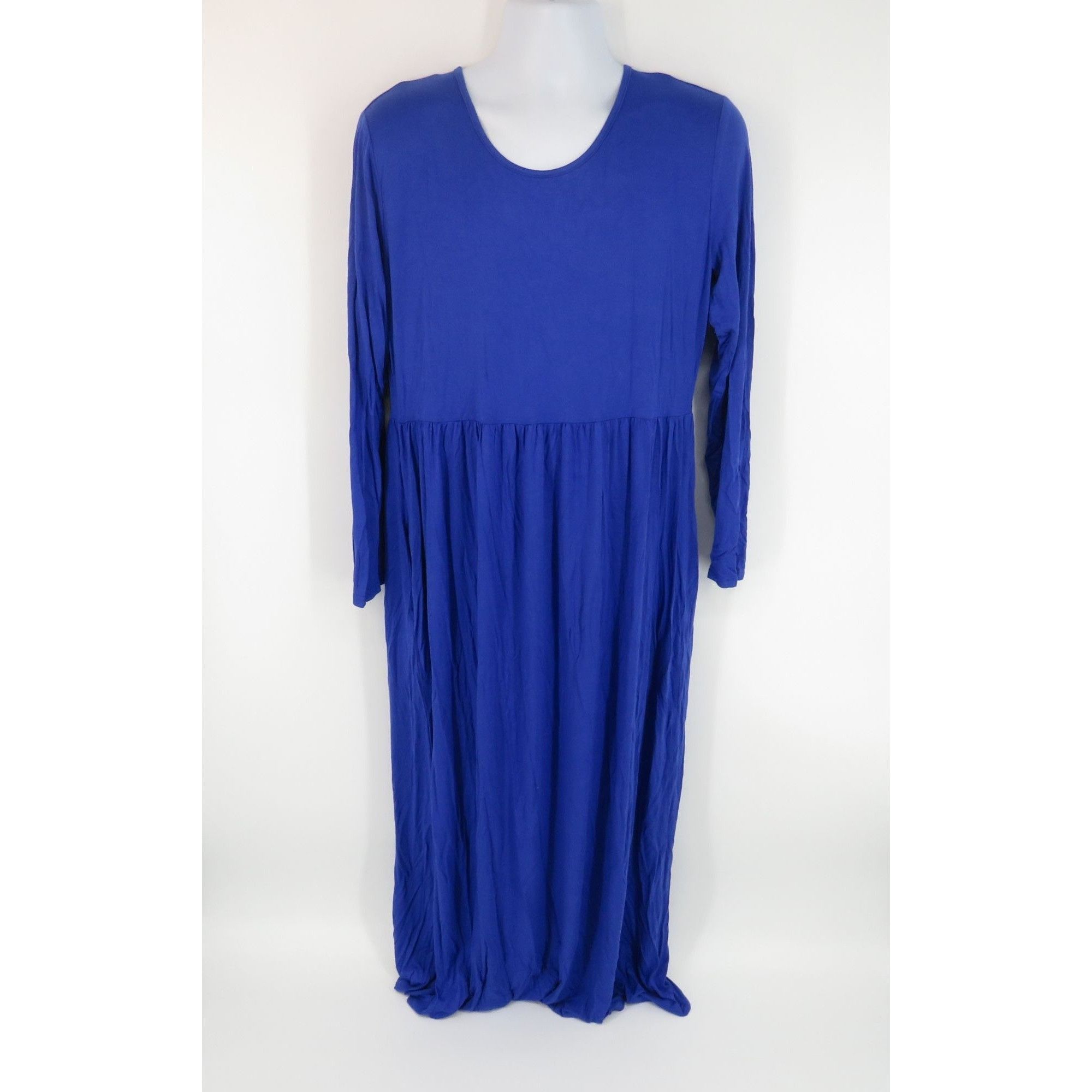 Other Longyuan Blue Long-Sleeve Maxi Dress 2XL NWT Size XXL / US 16-18 / IT 52-54 - 1 Thumbnail