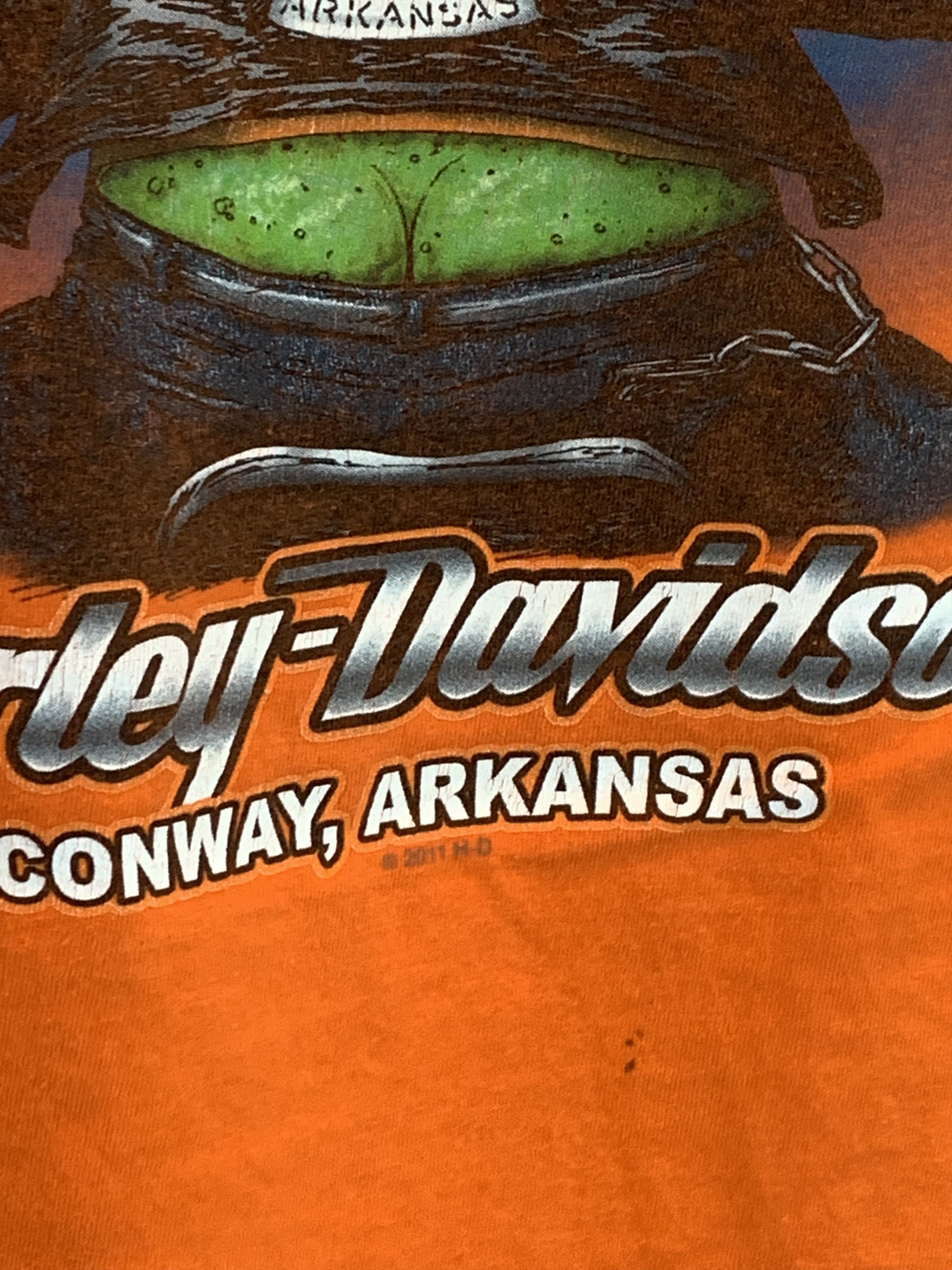 Harley Davidson RARE* Vintage Harley Davidson Toad Suck Frog Biker Art Shirt Size US XL / EU 56 / 4 - 8 Thumbnail
