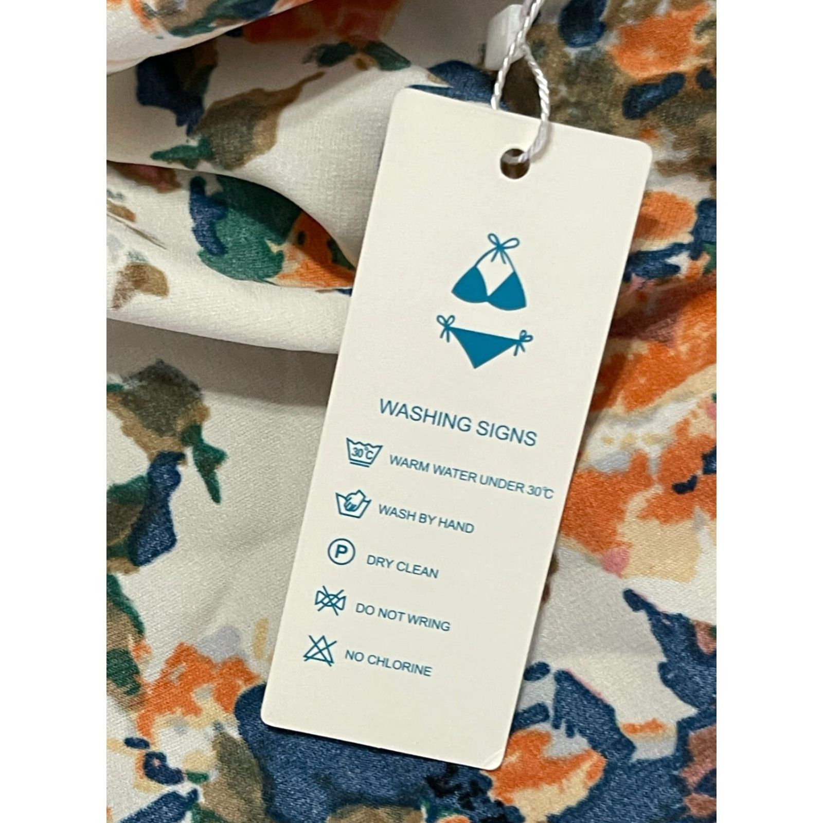 Vintage Beachsissi Dress Women's Small White Orange Blue Floral Sleeveless NWT Size S / US 4 / IT 40 - 7 Thumbnail