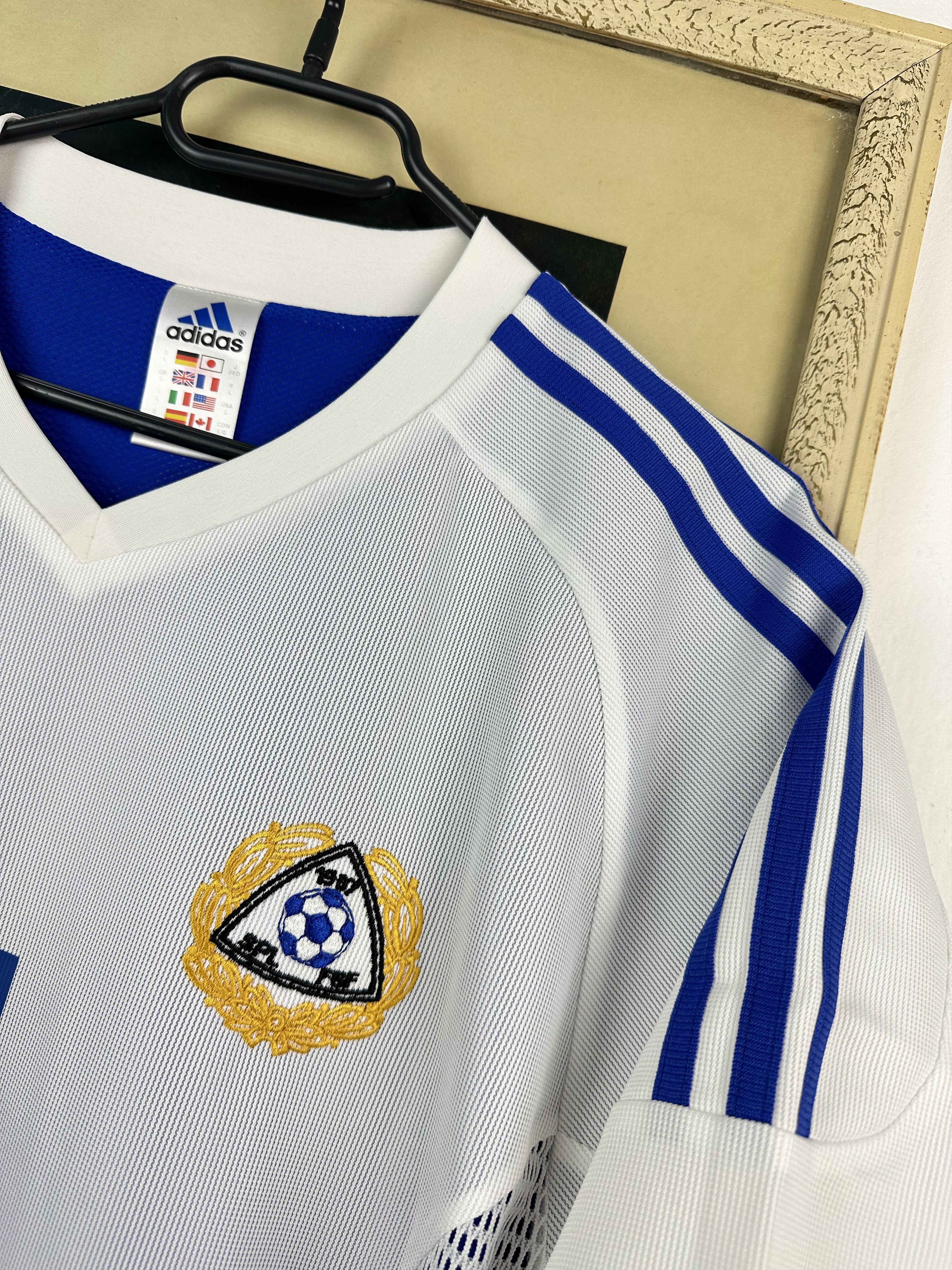 Adidas Finland football shirt 2003 Match Worn Hyypia Jersey Еуу Size US L / EU 52-54 / 3 - 4 Thumbnail
