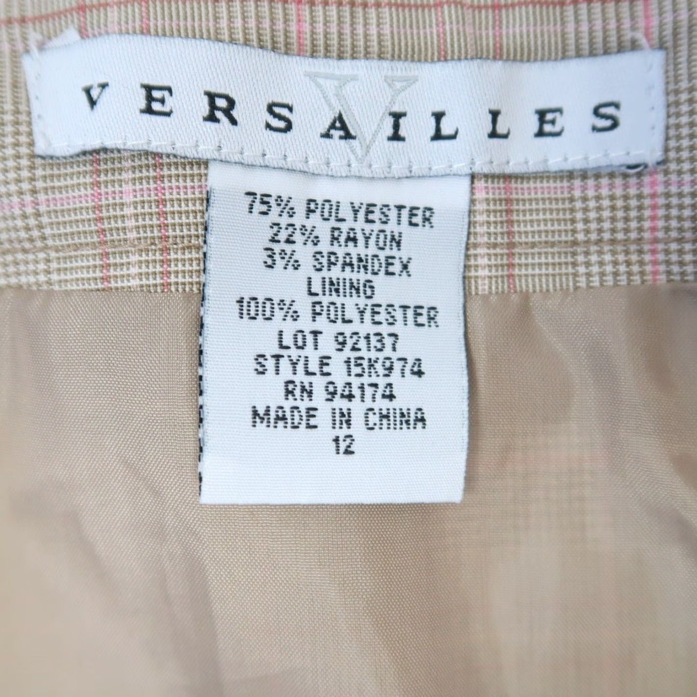 Pinko VINTAGE Versailles Plaid Pleated Knee Length Skirt 12 Women Tan Pink High Rise Spring Fall Summer Casual Workwear Skirt Size 34" / US 12 / IT 48 - 4 Thumbnail