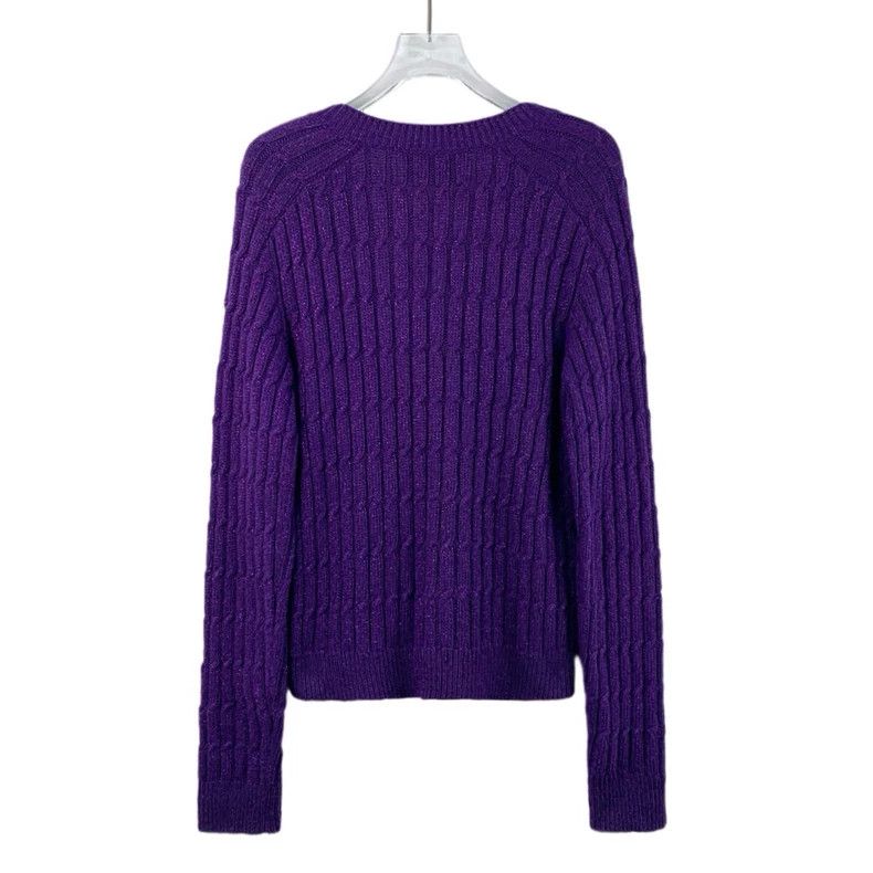 Gucci Gucci Dark purple glitter wool V-neck long-sleeved knitted Size XS / US 0-2 / IT 36-38 - 2 Thumbnail