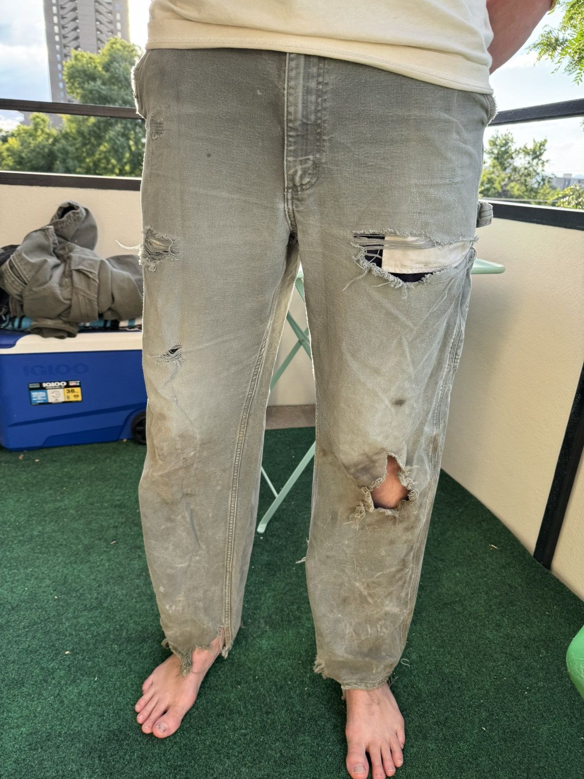Carhartt Extreme Distressed Carhartt Work Pants Size US 34 / EU 50 - 5 Thumbnail