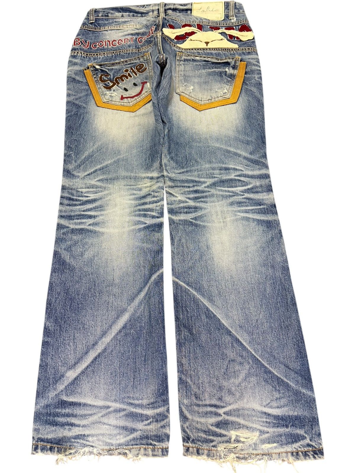 Edwin Vintage Lolita Yoshitomo Nara Faded Wash Distress Loose Jean Size 33" - 2 Thumbnail