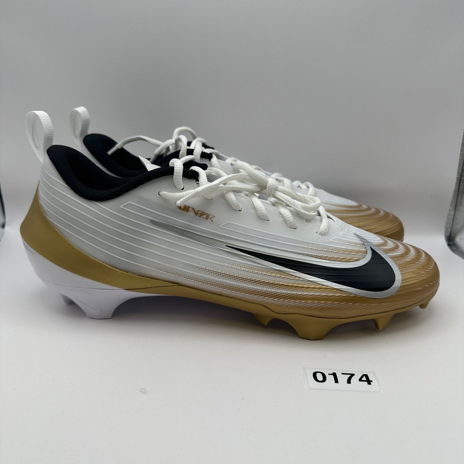 Nike NIKE Men's 12 Vapor Speed 3 White/Gold Football Cleats Size US 12 / EU 45 - 4 Thumbnail