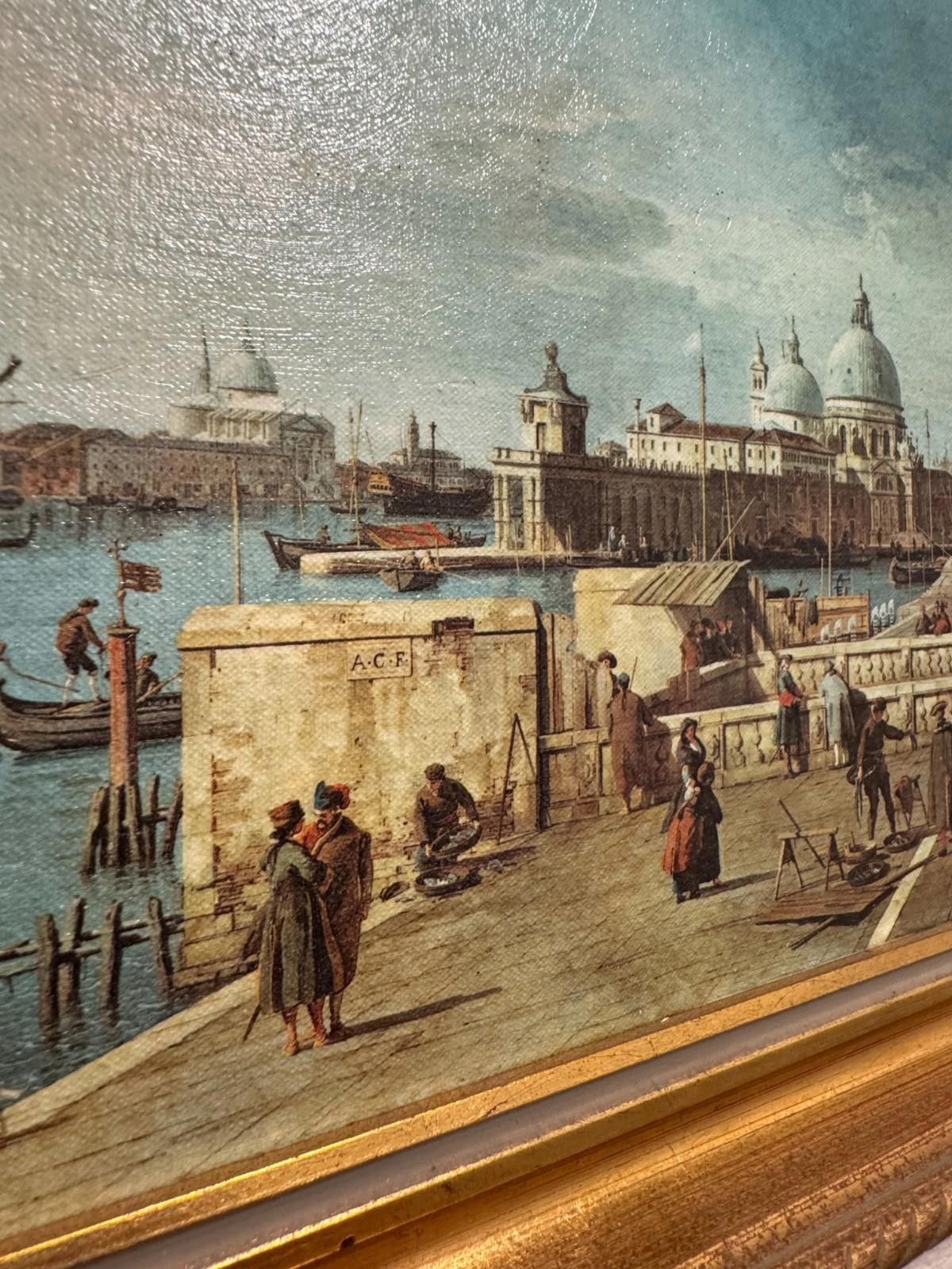 Other Vintage Framed Canaletto Reproduction Print The Quay of the Size ONE SIZE - 9 Thumbnail