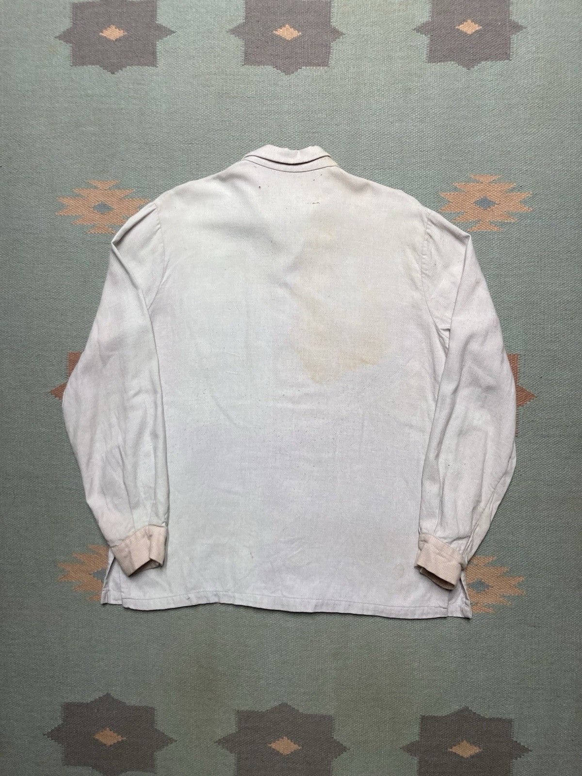 Vintage 1950s loop collar shirt wool rayon distressed rockabilly L Size US L / EU 52-54 / 3 - 2 Thumbnail