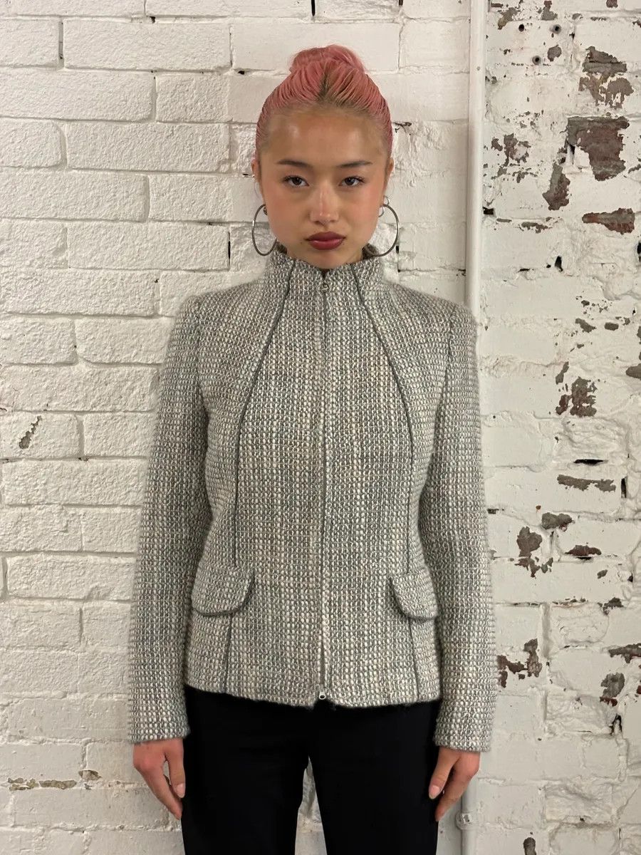 Gucci 2000s Gucci Grey Tweed Jacket Size S / US 4 / IT 40 - 2 Thumbnail