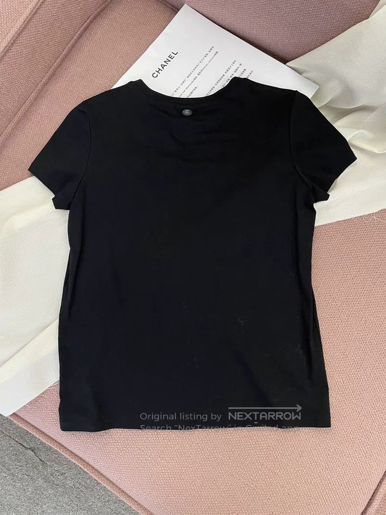 Chanel Chanel Black letter T-shirt with short sleeves Size XXS / US 00 / IT 34 - 4 Thumbnail