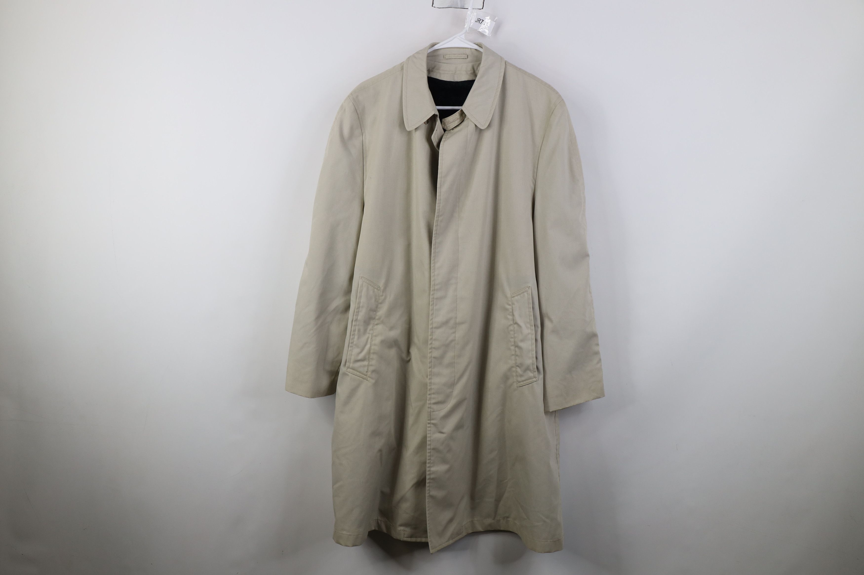 Vintage 50s Streetwear Button Trench Coat Rain Jacket USA