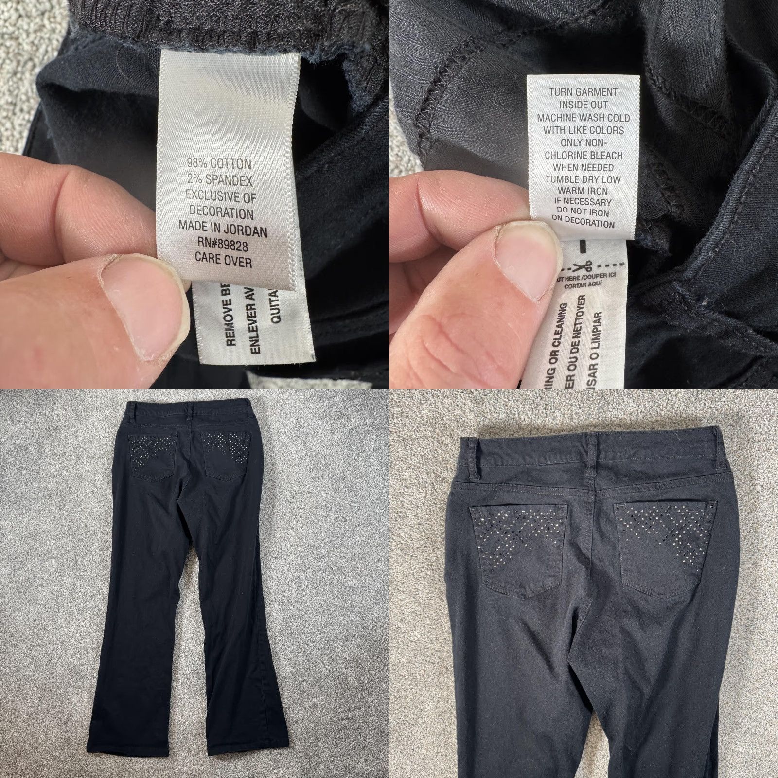 Laura Ashley Laura Ashley Jeans Bootcut Womens 10 Black Twill Pockets Stretch Rhinestone Back Pocket Casual Chic Jeans Size 32" / US 10 / IT 46 - 8 Thumbnail