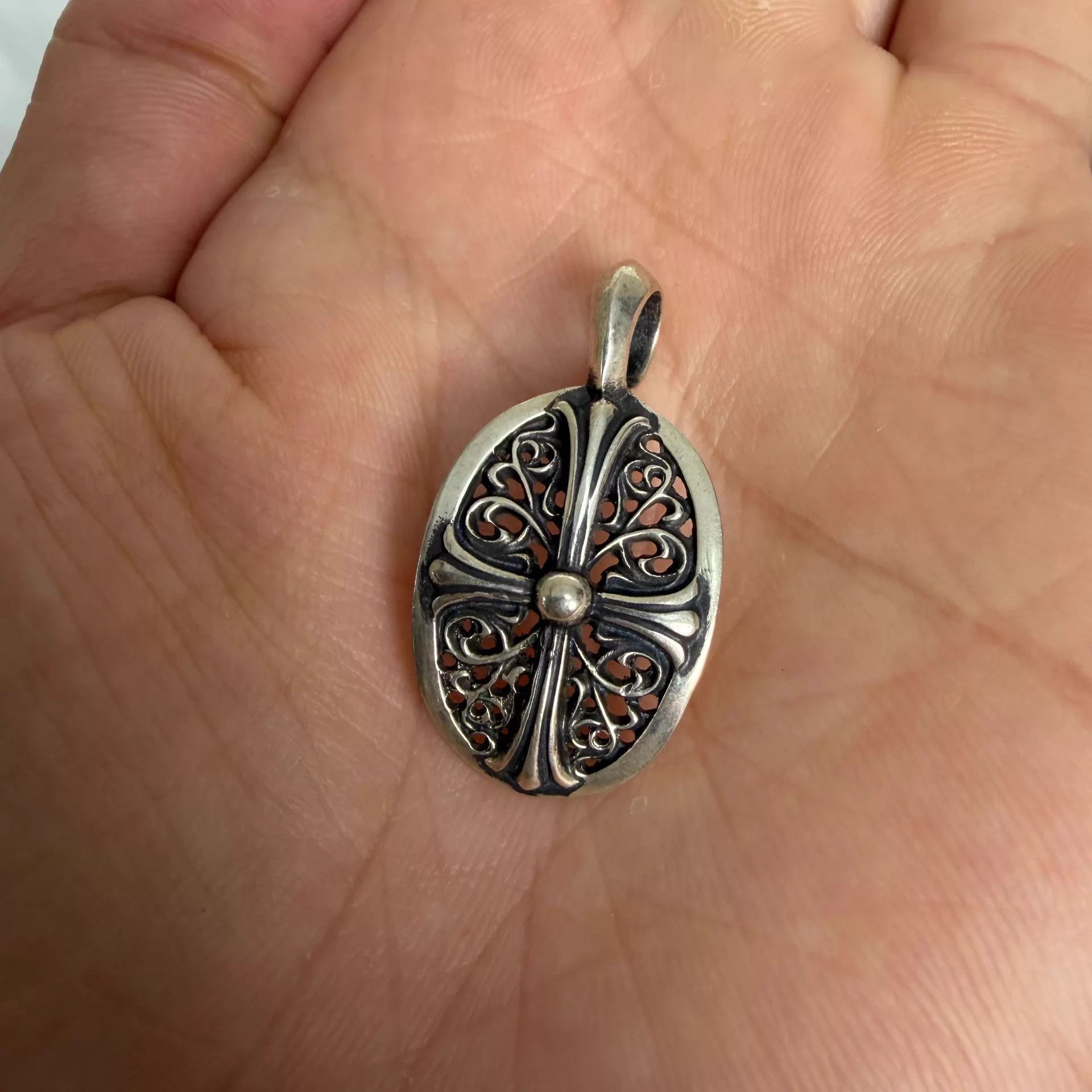 Chrome Hearts Chrome Hearts 925 Silver Oval Guardian Small Pendant Size ONE SIZE - 6 Thumbnail