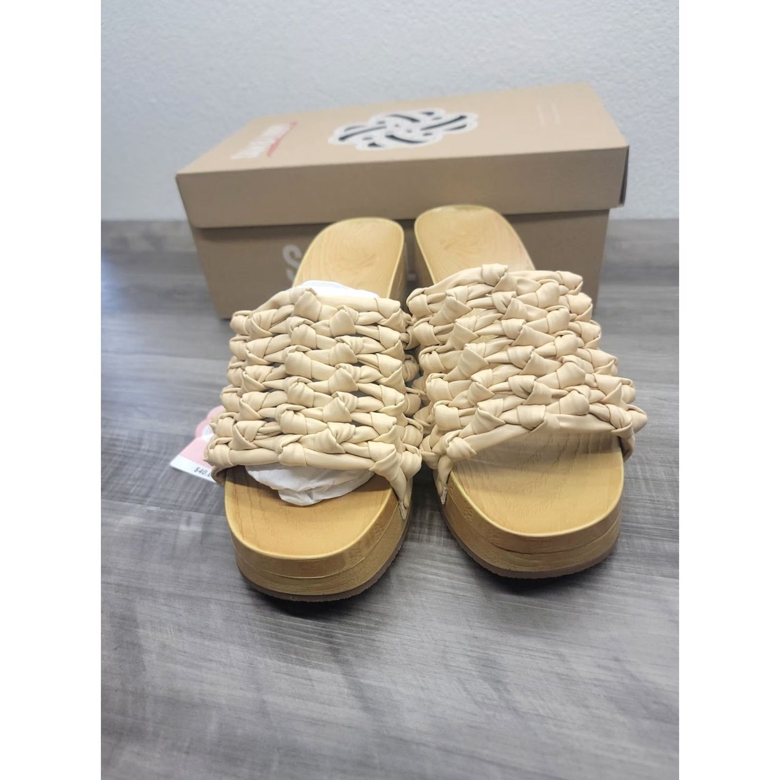 Vintage SAM & LIBBY PLATFORM Sandals Women’s Size 9 Carina Knotted Mule Eggshl Heels Size US 9 / IT 39 - 5 Thumbnail