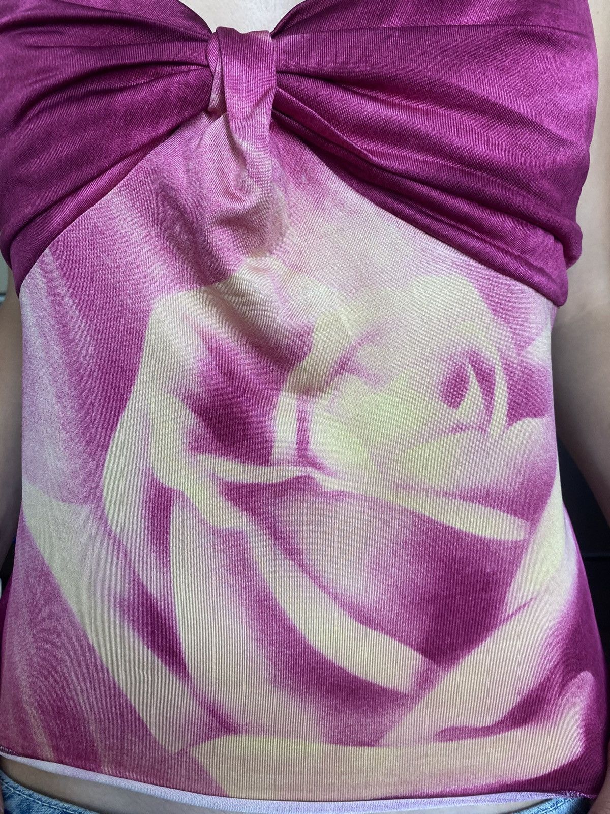 Roberto Cavalli Roberto Cavalli Backless Top With Rose Print Size S / US 4 / IT 40 - 2 Thumbnail