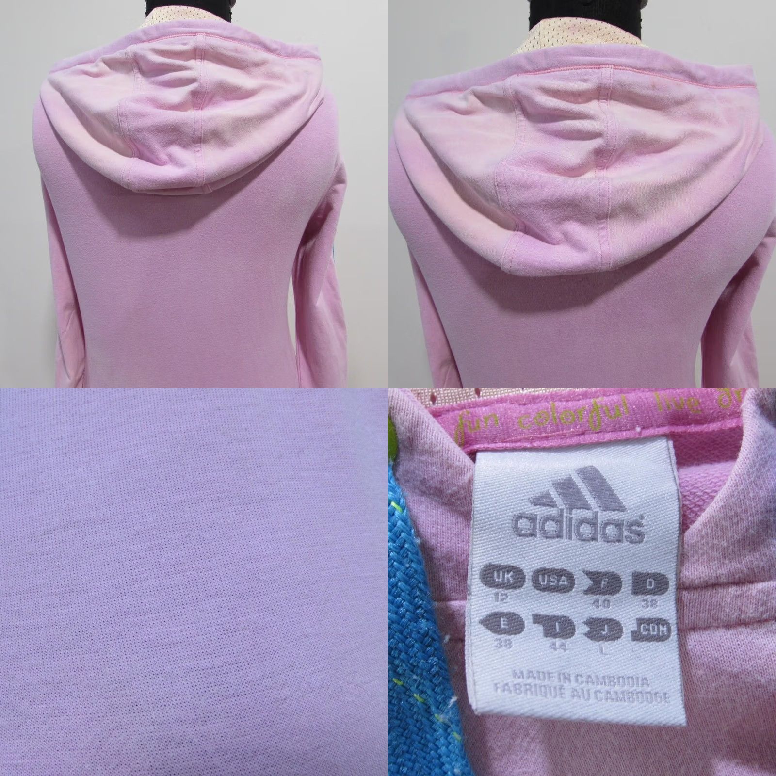 Adidas Adidas Women’s Pink Zipped Hooded Hoodie Size M 36/38 UK Size ONE SIZE - 8 Thumbnail