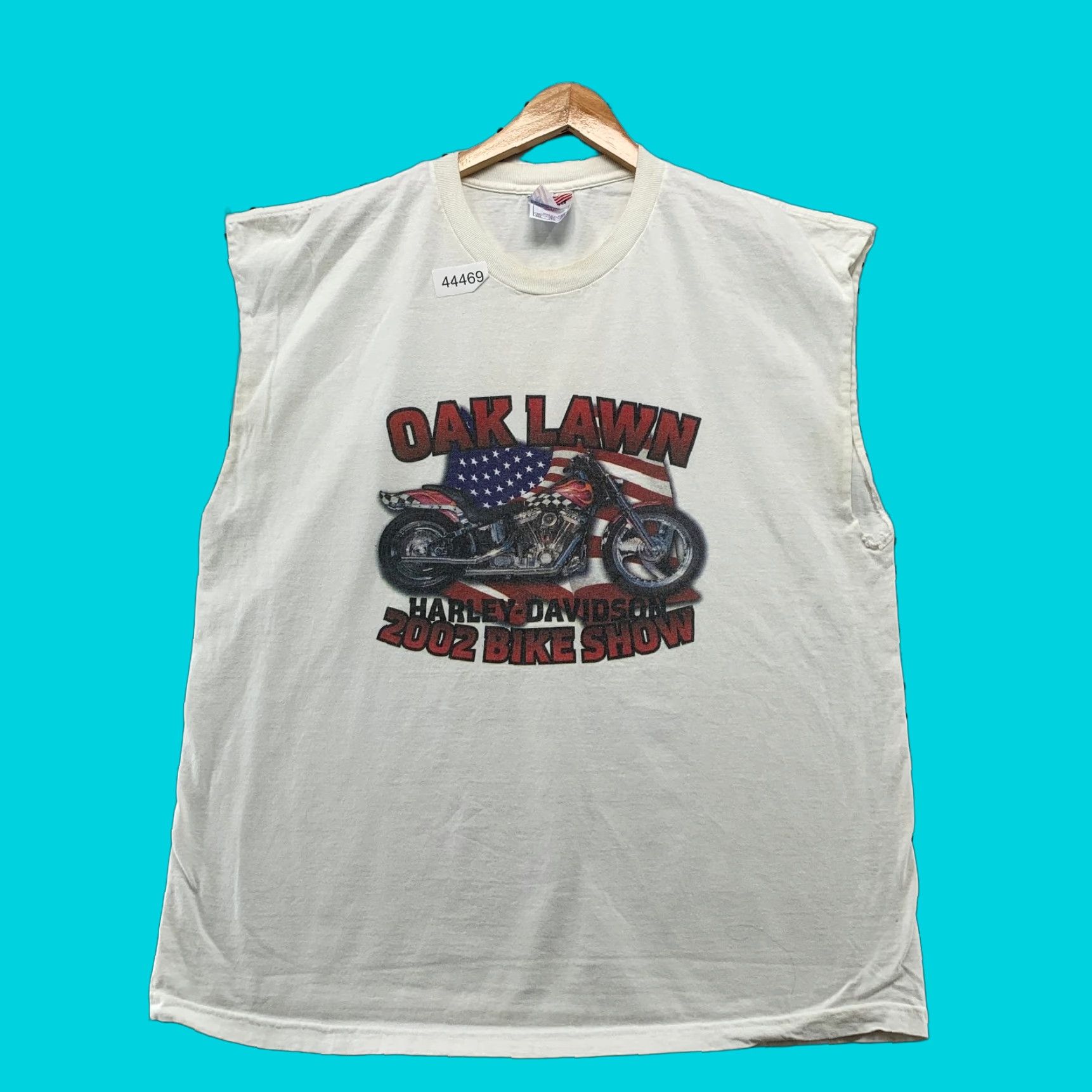 Vintage VINTAGE Murina Oak Lawn Motorcycle Shirt Mens 2XL Sleeveless White Crew Neck 2000s Bike Show Mens Size US XXL / EU 58 / 5 - 1 Thumbnail