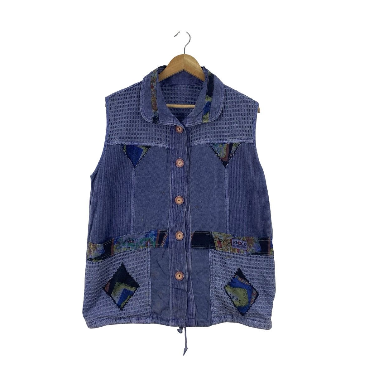 Vintage Vintage KNOCK Japan Style Patchwork Sleeveless Waffle Size XL / US 12-14 / IT 48-50 - 4 Thumbnail