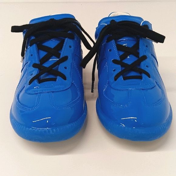 Maison Margiela Maison Margiela Blue Patent "The Replica" Low Sneakers -EU37 Size US 7 / IT 37 - 4 Thumbnail
