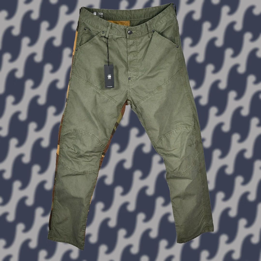 G-Star Raw 5620 3D Loose Camouflage Combat Canvas Pants Mens W31 L34 100% Cotton Front Flat Front Casual Vintage No N/A
