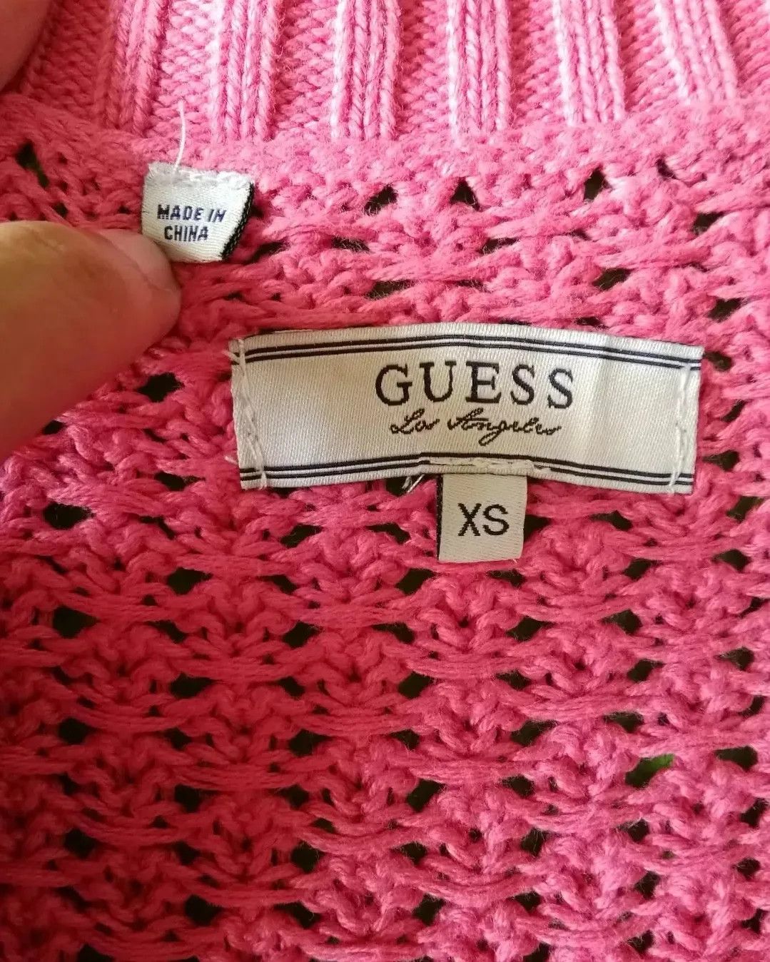Guess Y2K Guess Fuschia Open Knit Sweater Barbiecore Woman Size XS / US 0-2 / IT 36-38 - 2 Thumbnail