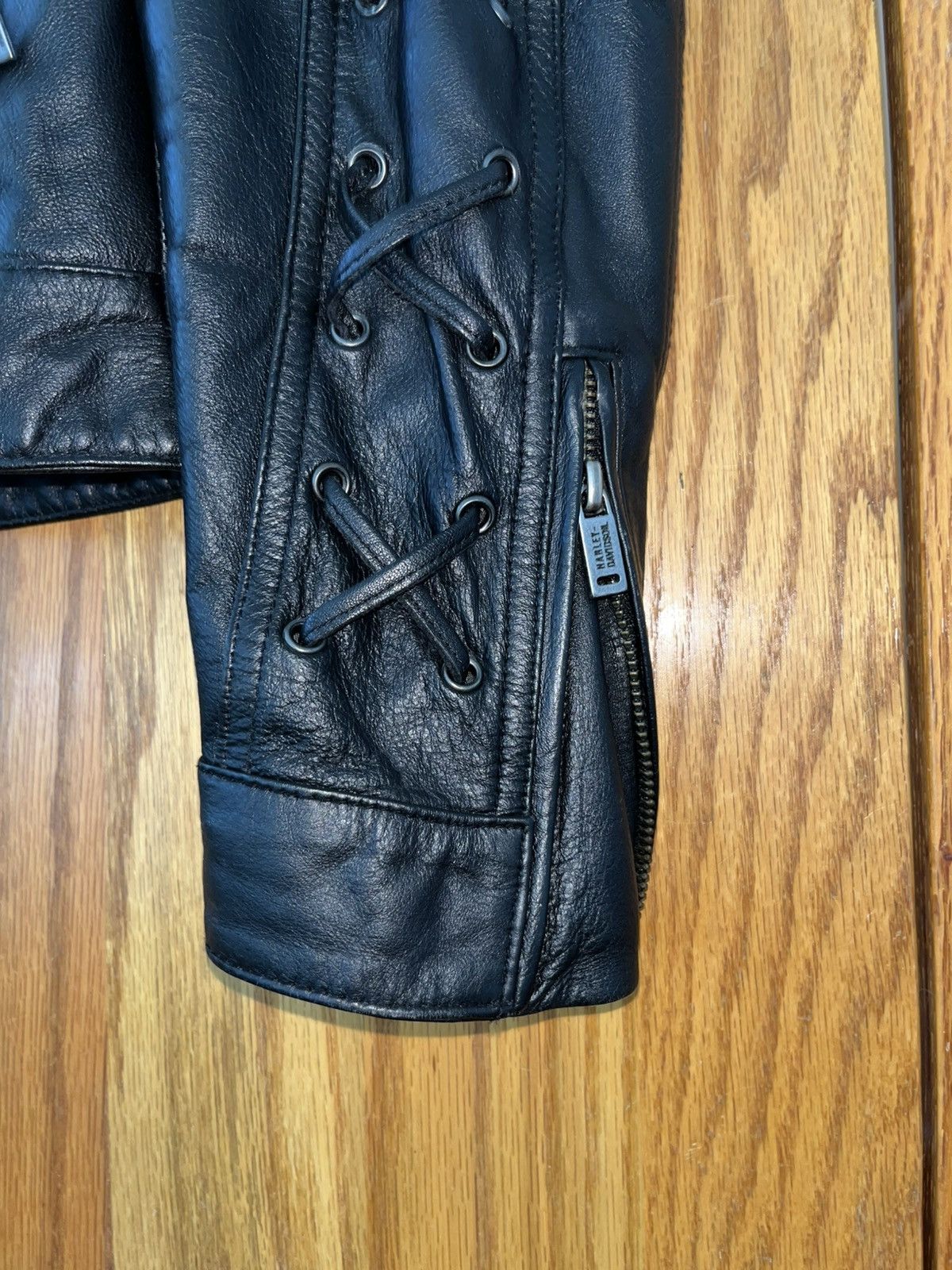 Harley Davidson Mint NOS 2002 Harley-Davidson Hacienda Leather Jacket Sz LW Size L / US 10 / IT 46 - 12 Thumbnail