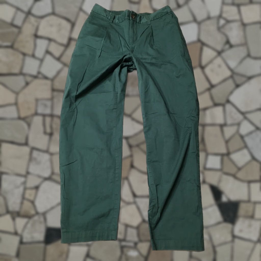 Vintage A New Day Pleated Straight Leg Women's M Green Pants Size 32" / US 10 / IT 46 - 1 Thumbnail