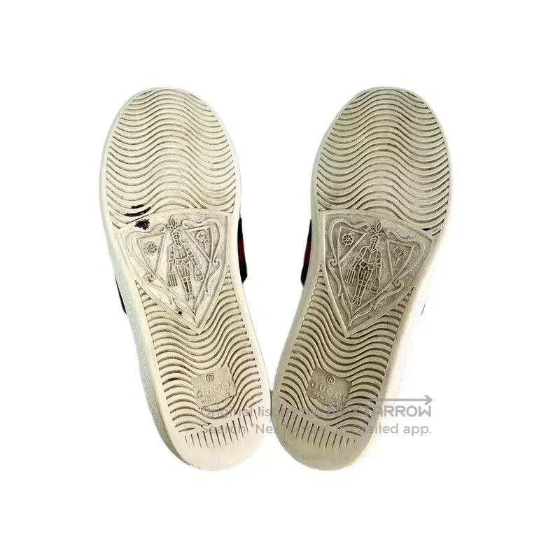 Gucci Gucci Ace series white striped webbing lace-up casual flat Size US 6.5 / IT 36.5 - 5 Thumbnail