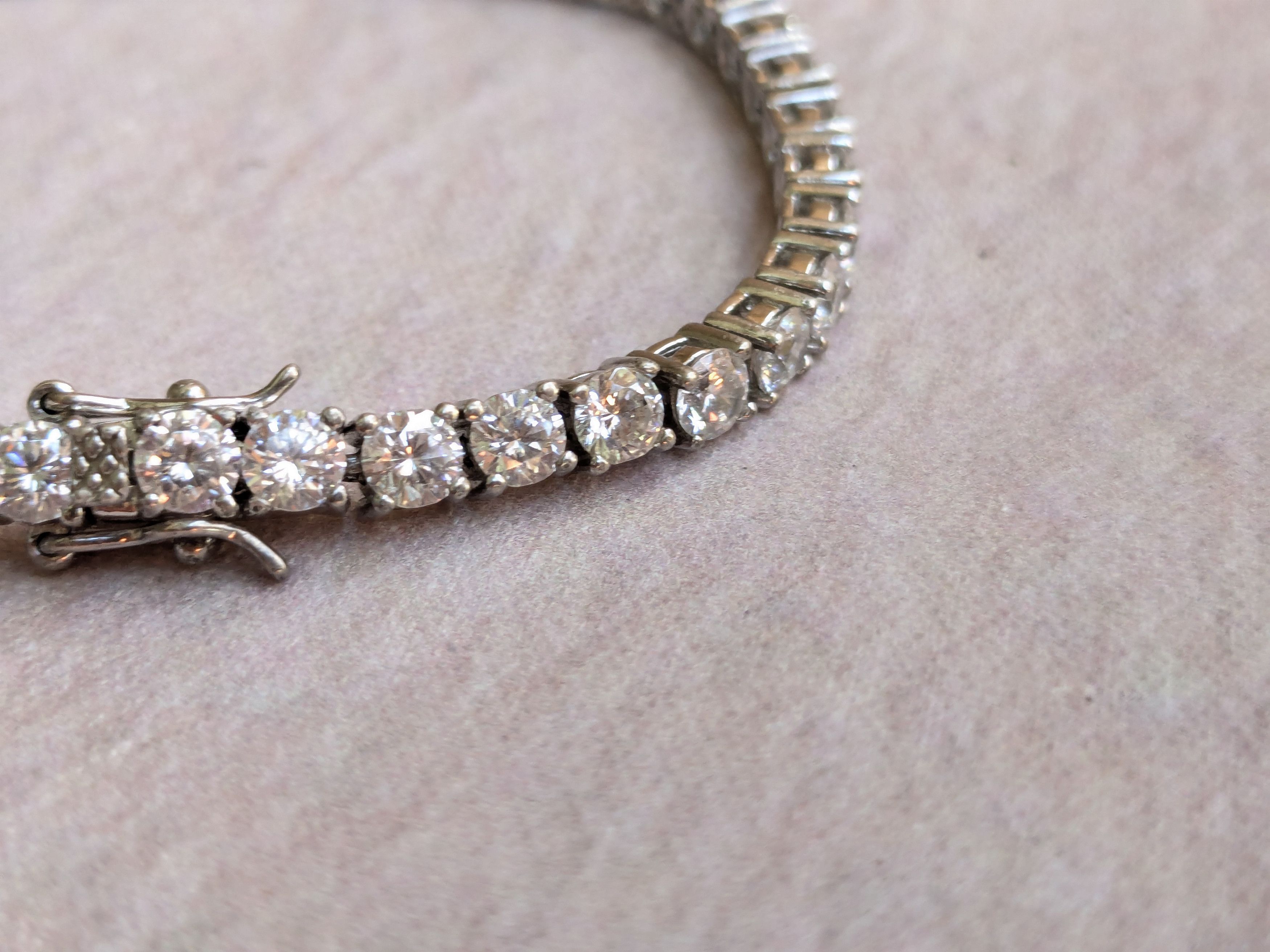 Sterling Silver Sterling Silver Tennis Bracelet CZ Clear 7.25" Round Size ONE SIZE - 4 Thumbnail